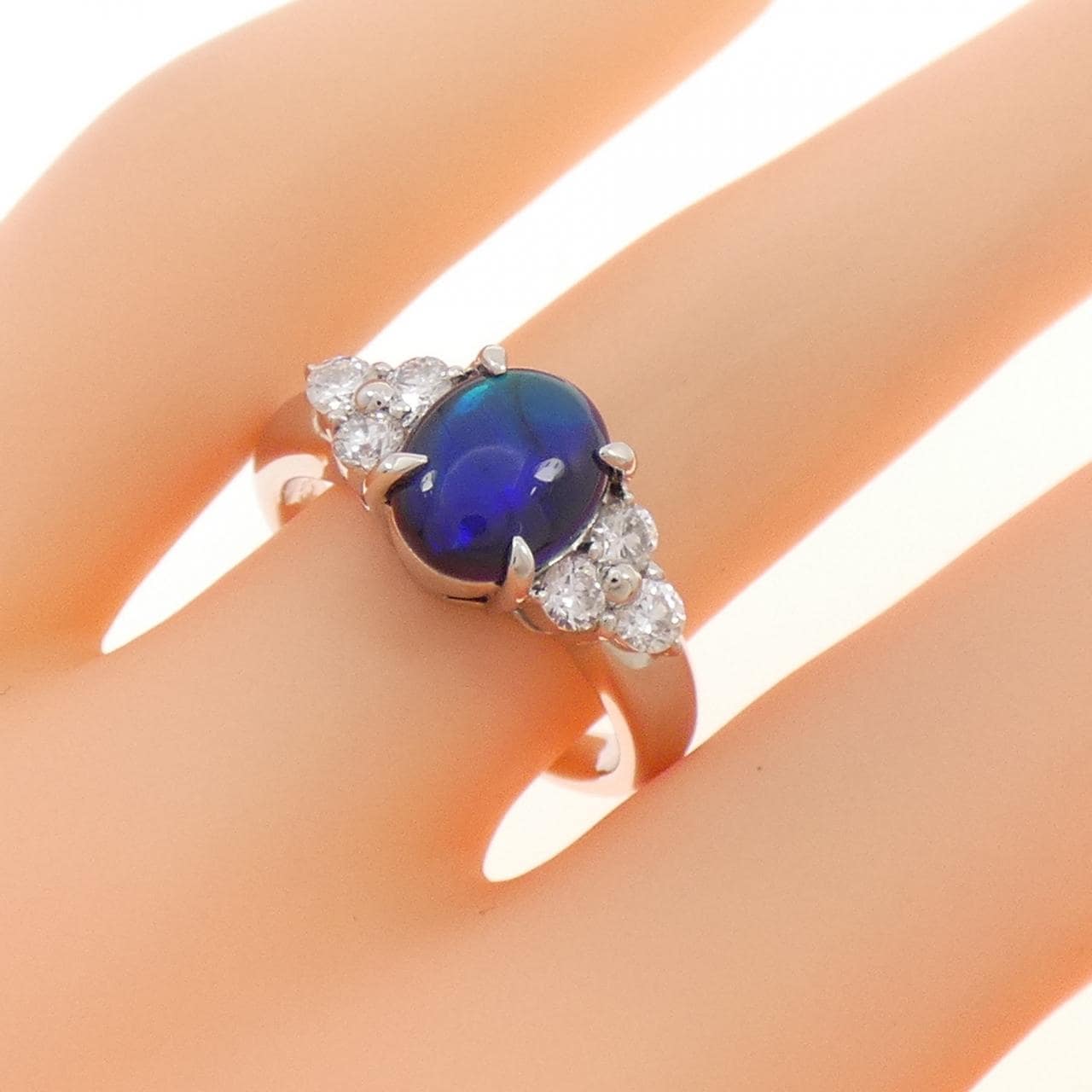 PT900 ブラックオパール リング 1.397CT