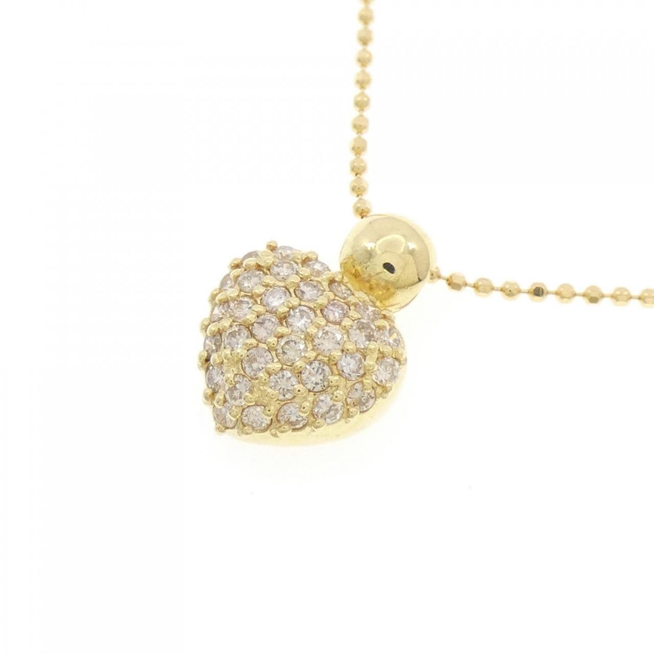 K18黄金/750黄金心形密钉钻石项链 0.30CT