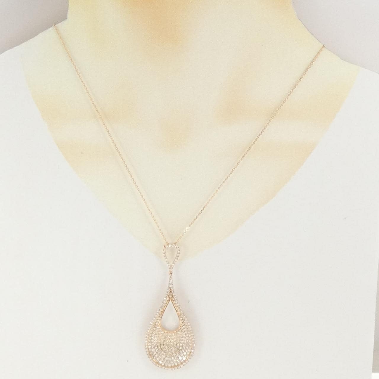K18PG パヴェ ダイヤモンド ネックレス 3.50CT