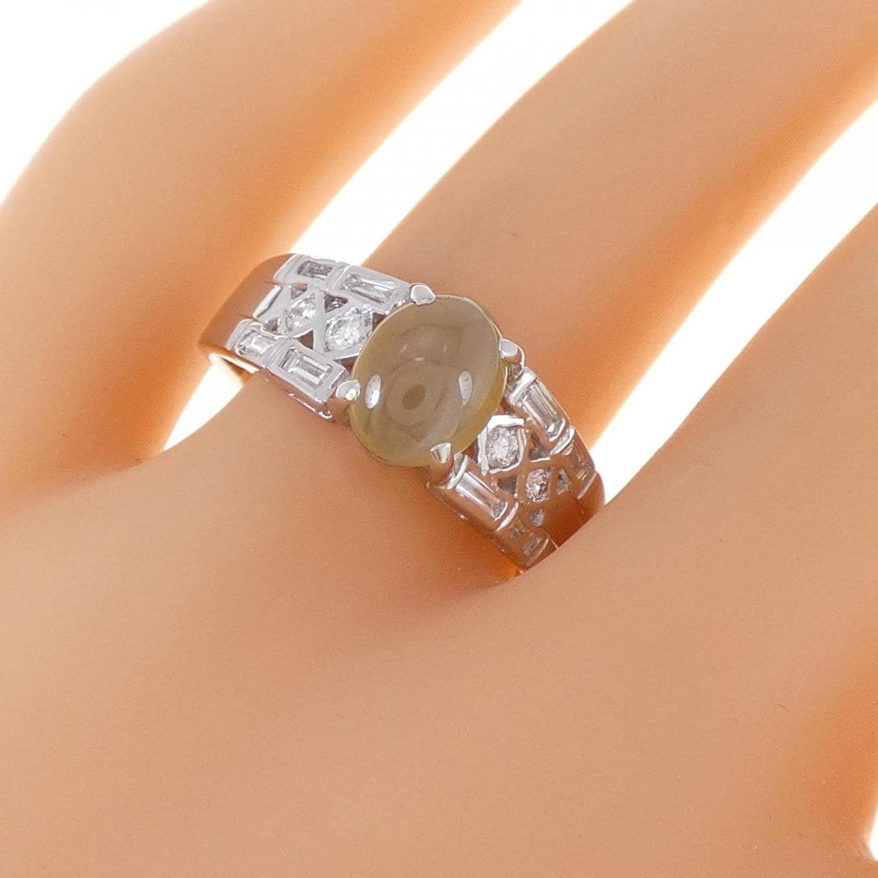 コメ兵｜PT クリソベリルキャッツアイ リング 2.77CT｜ジュエリー