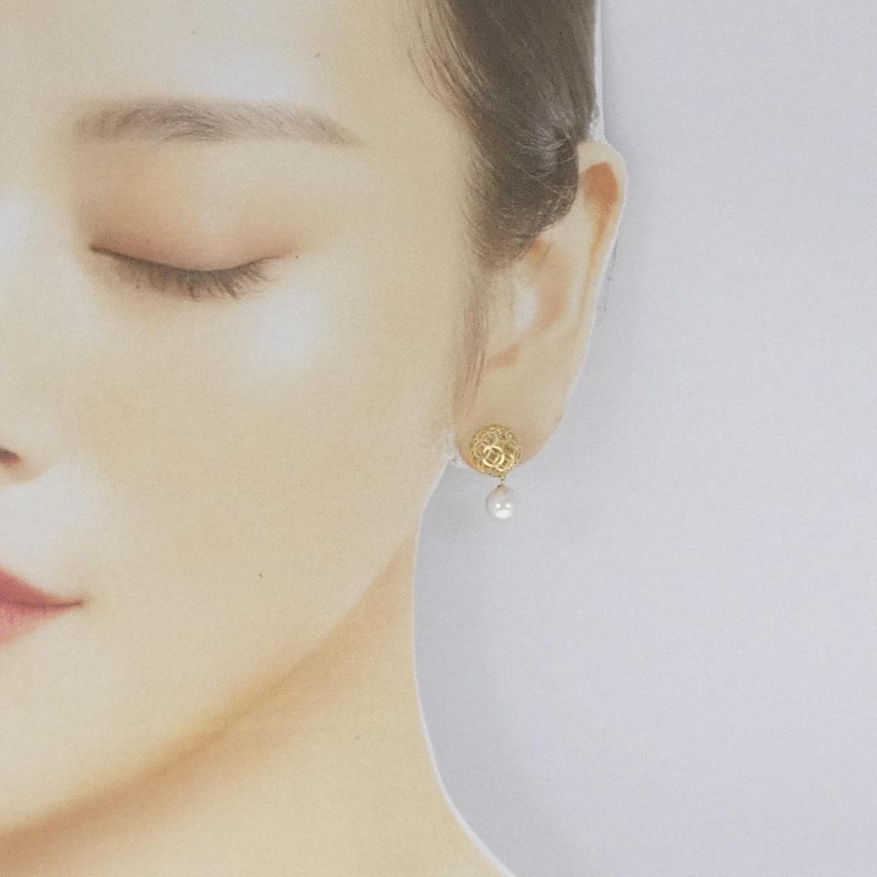 K18YG Akoya pearl earrings 7.1mm