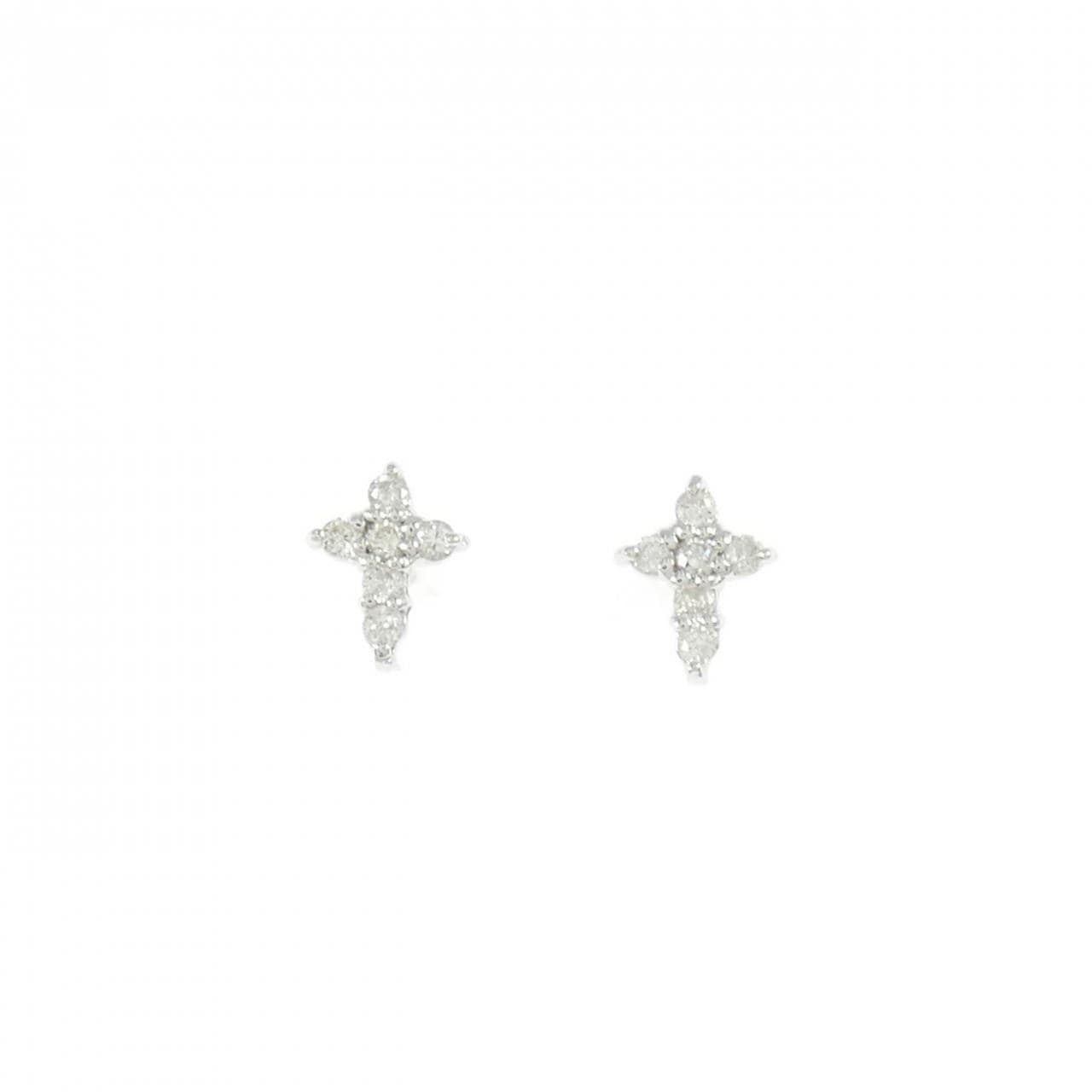 K18WG ダイヤモンド ピアス 0.10CT