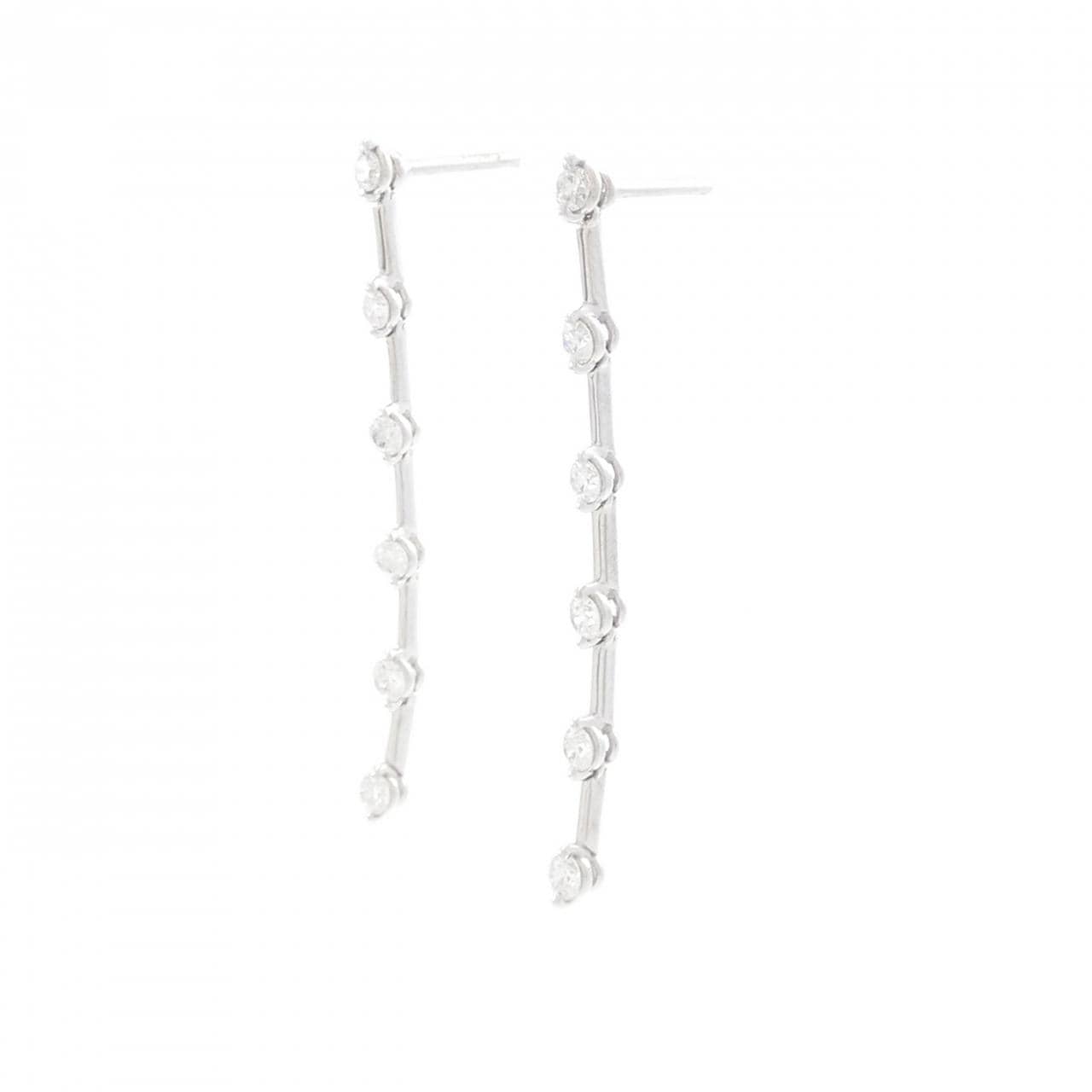 LINE ダイヤモンド ピアス 0.55CT