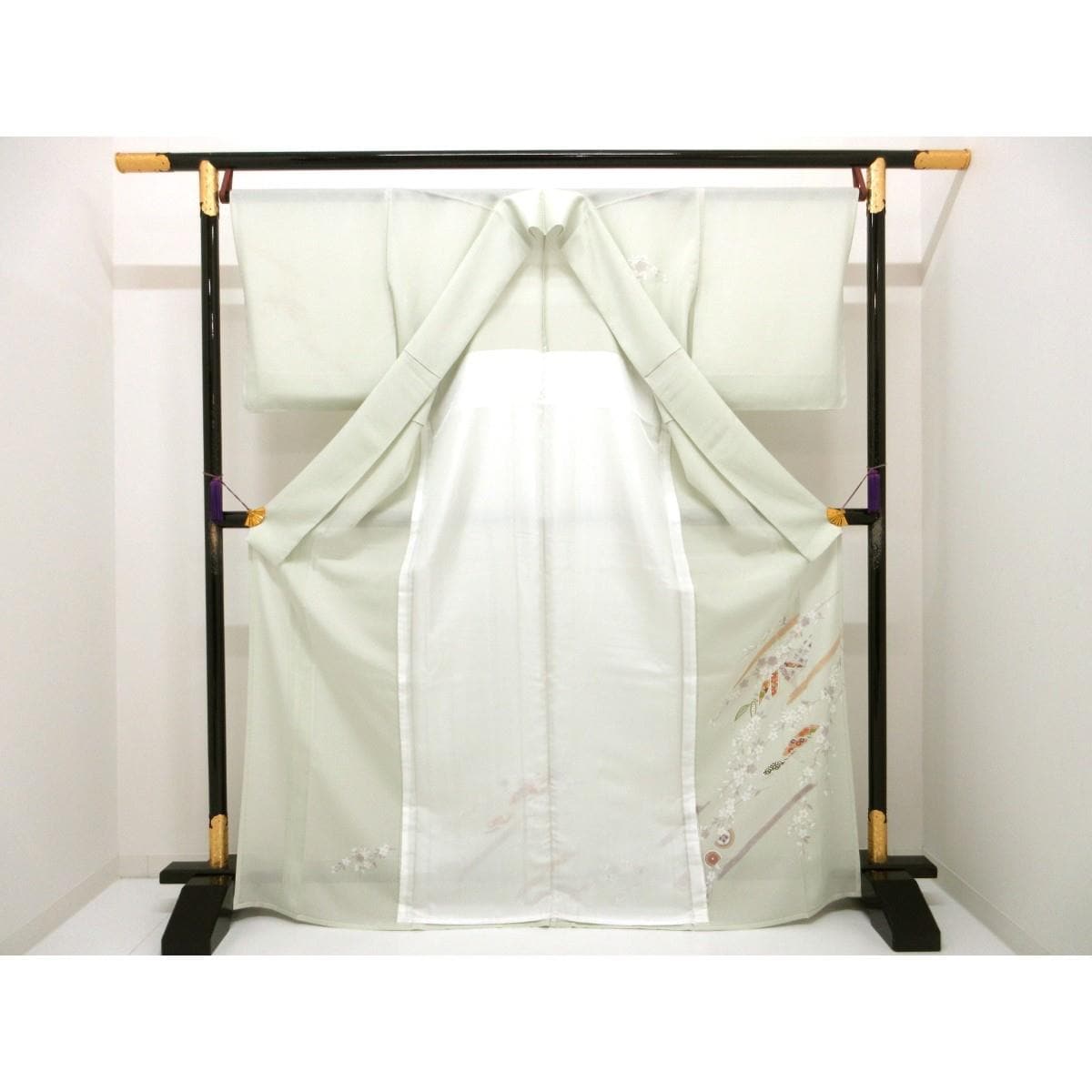 【未使用品】単衣　駒絽訪問着　友禅金彩加工