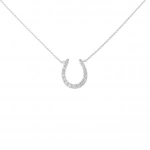 K18WG ホースシュー ダイヤモンド ネックレス 0.20CT