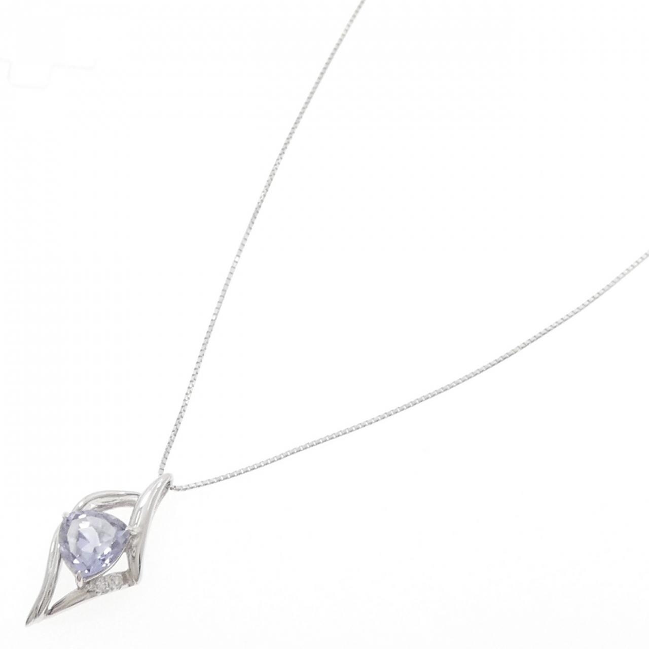 K18WG 合成サファイア ネックレス 2.00CT