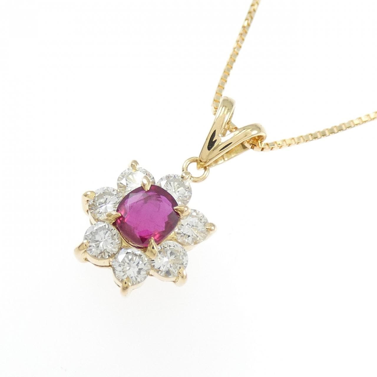 K18YG ルビー ネックレス 0.43CT