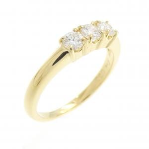 K18YG スリーストーン ダイヤモンド リング 0.33CT