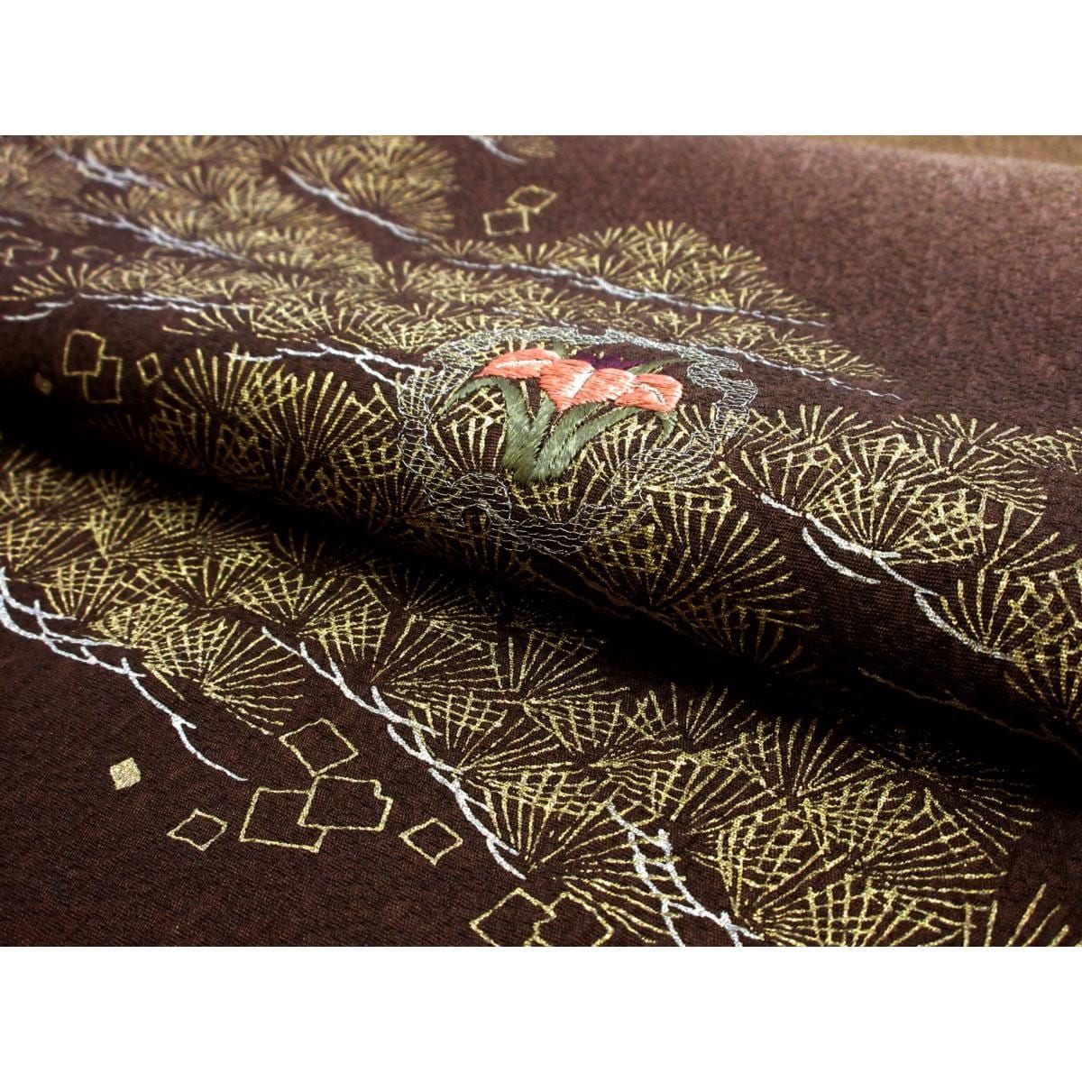 訪問着　金彩加工　刺繍入り　裄丈Ｓ寸　身幅Ｌ寸