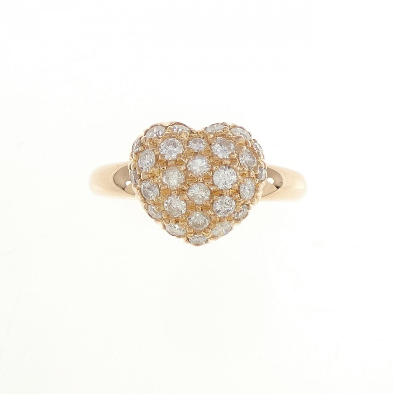 K18PG ハート ダイヤモンド リング 0.54CT