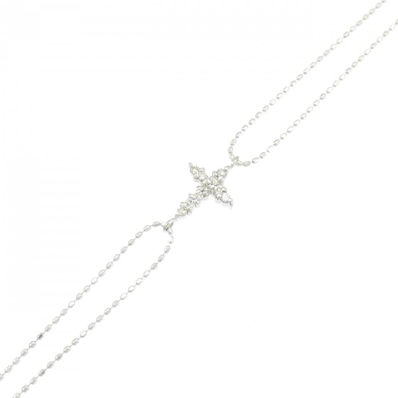 K18WG クロス ダイヤモンド ブレスレット 0.10CT