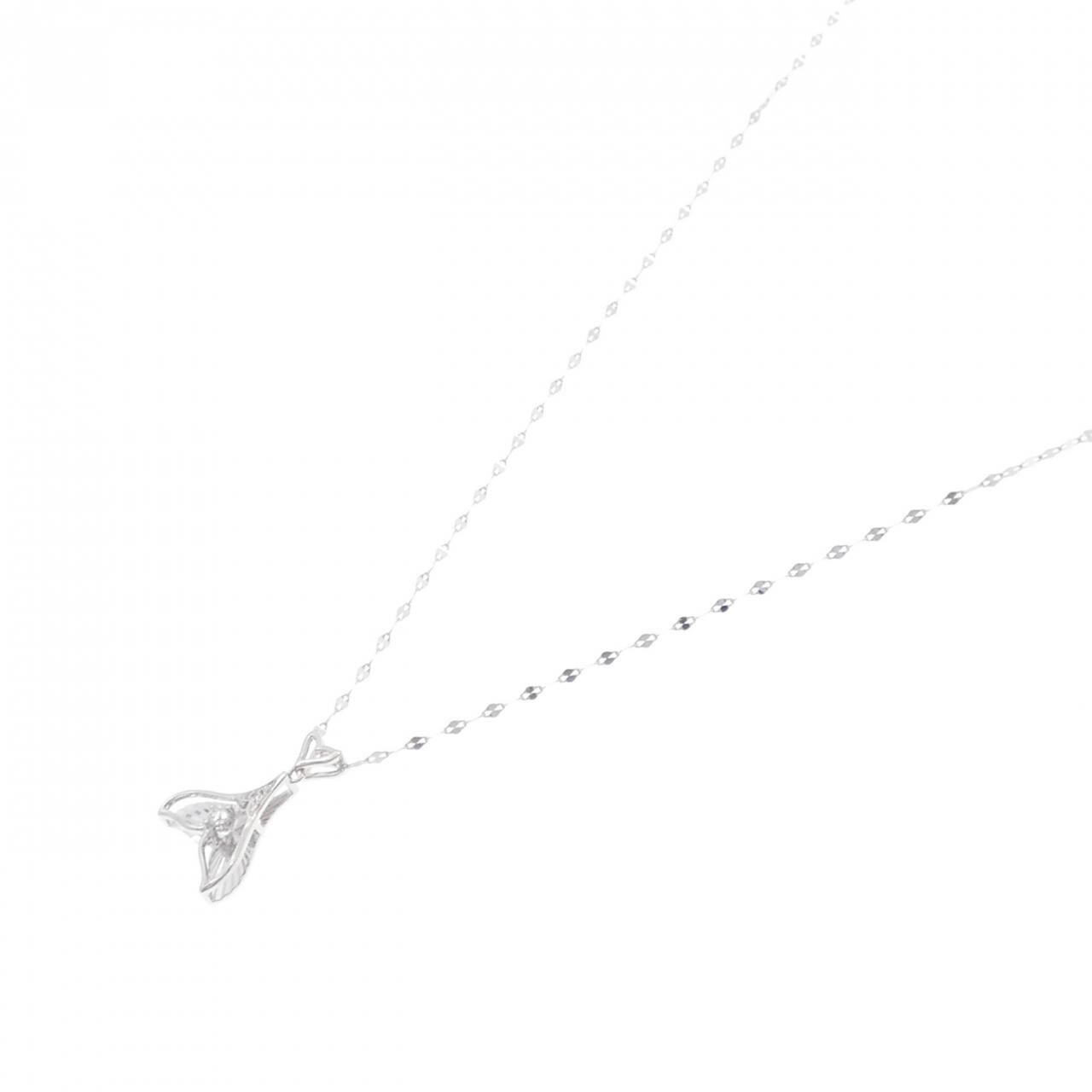 【新品】K18WG ダイヤモンド ネックレス 0.03CT