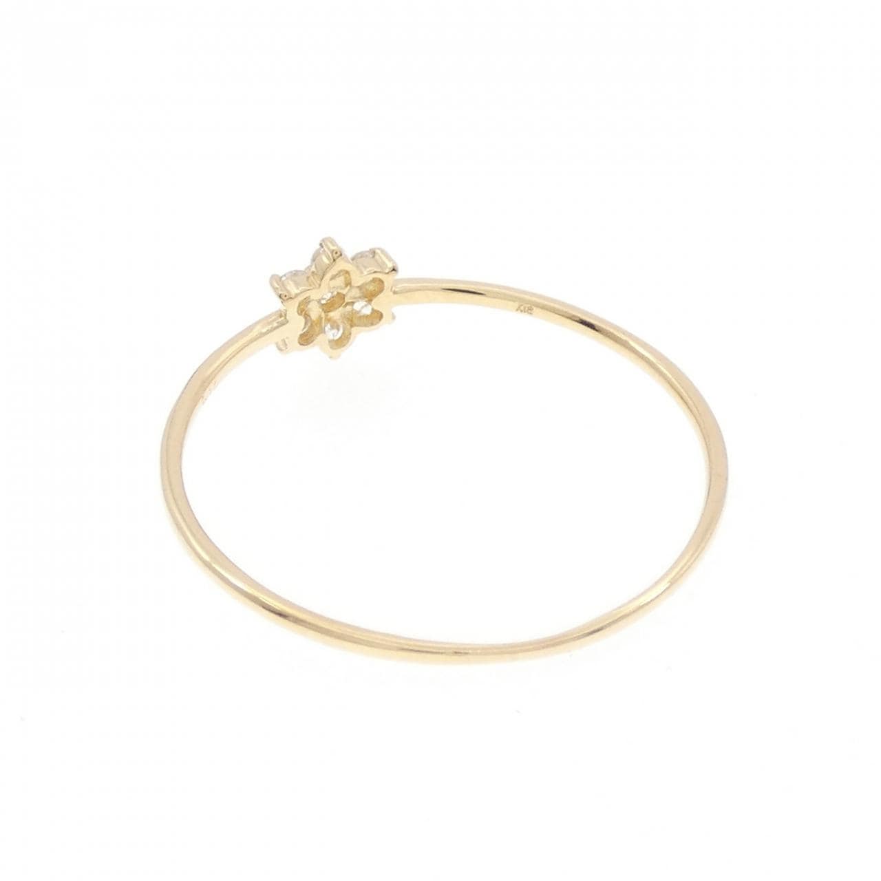 [Remake] K18YG Flower Diamond Ring 0.10CT