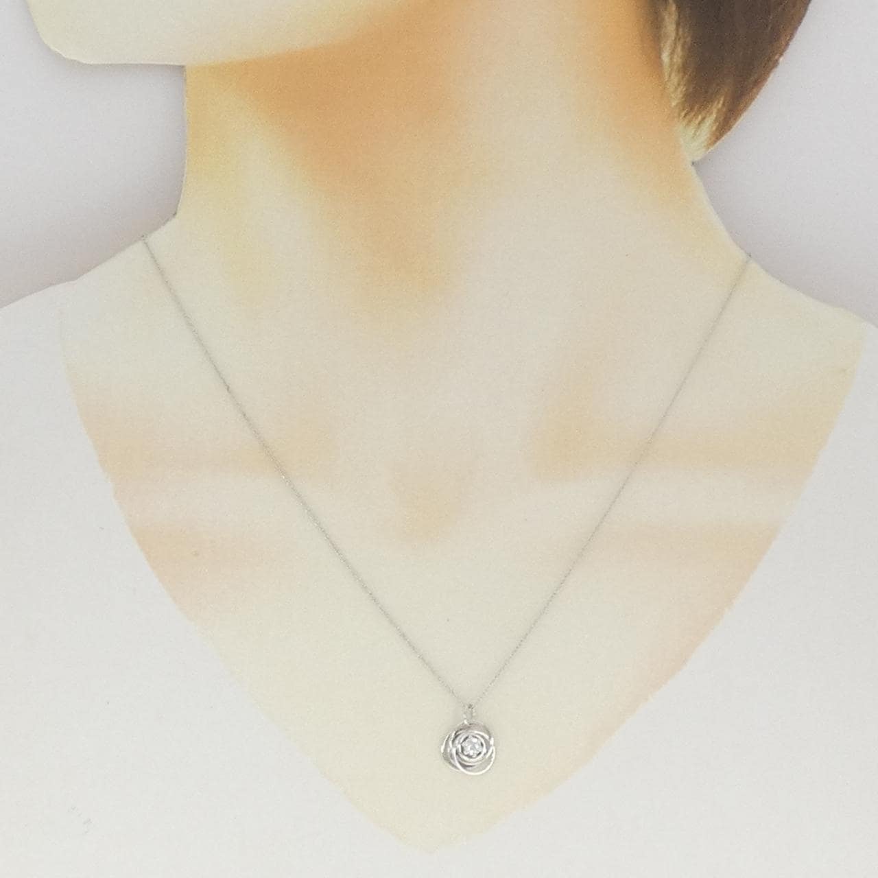 K18WG ダイヤモンド ネックレス 0.145CT
