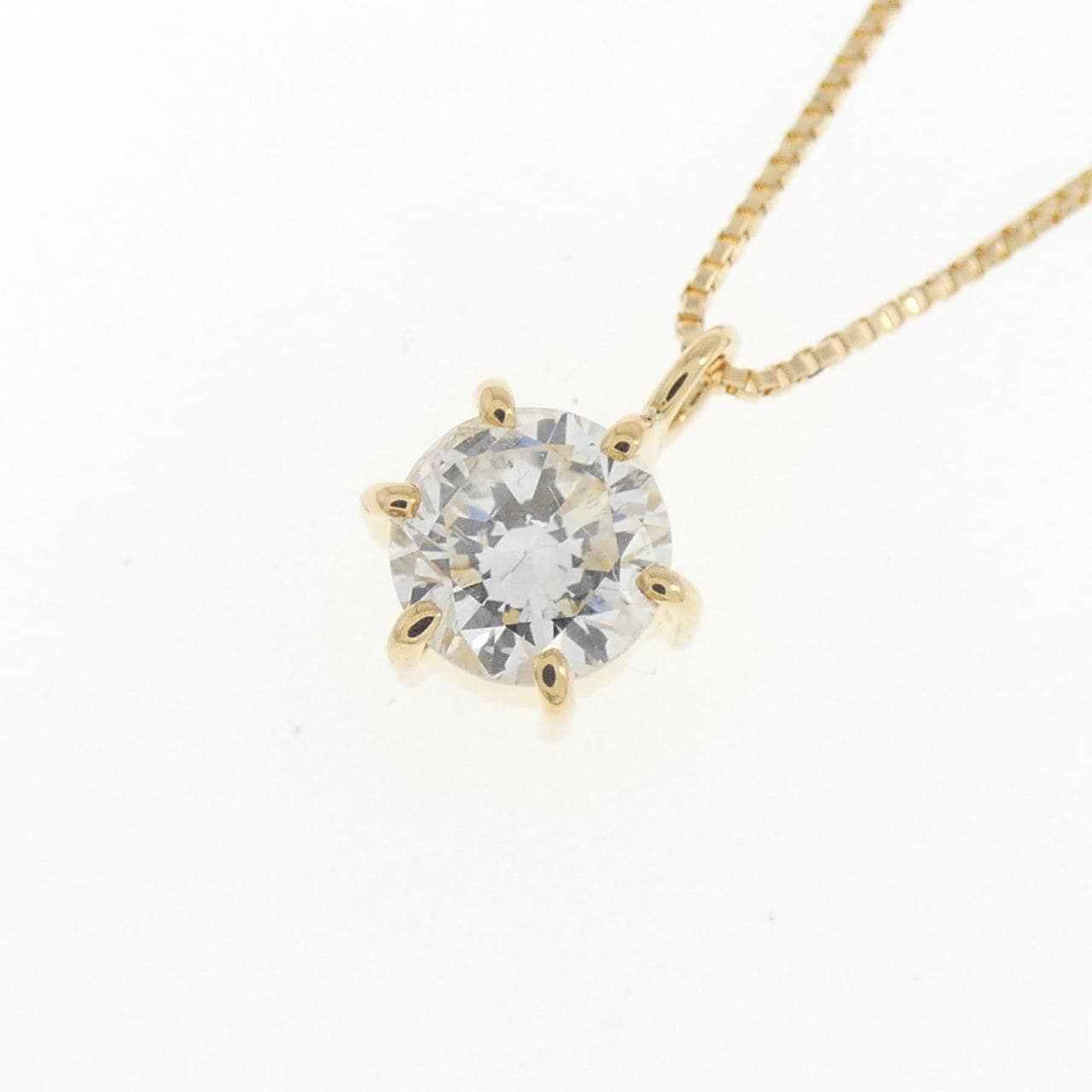 K18YG ソリティア ダイヤモンド ネックレス 0.55CT