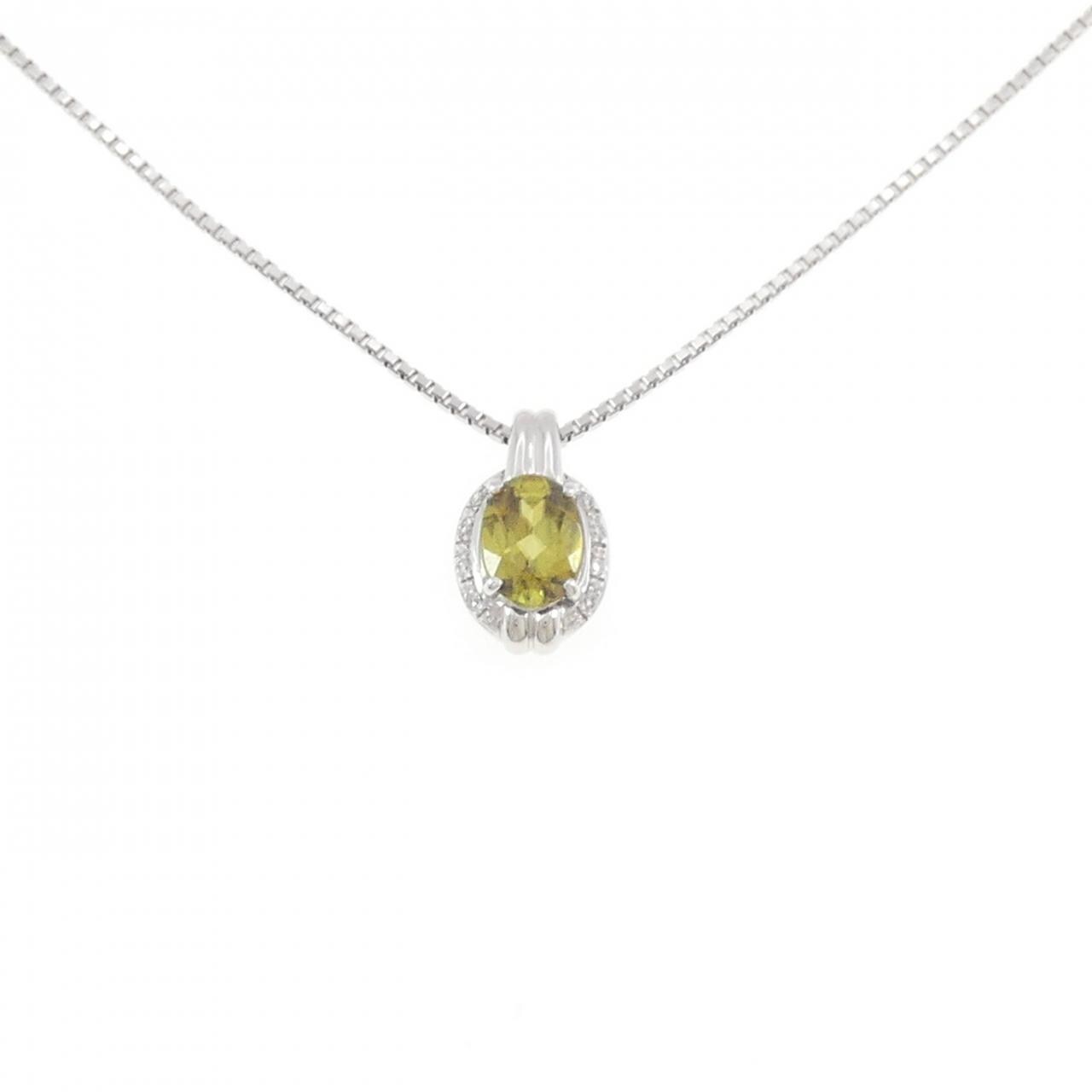 PT900/K18WG スフェーン ネックレス 1.34CT