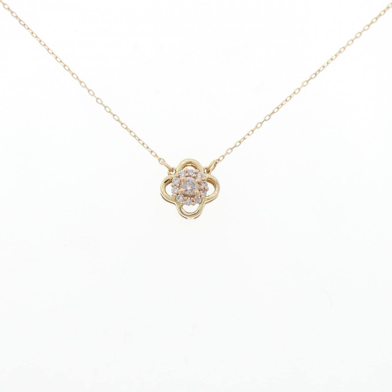 K18YG/K18PG 花形钻石项链 0.10CT
