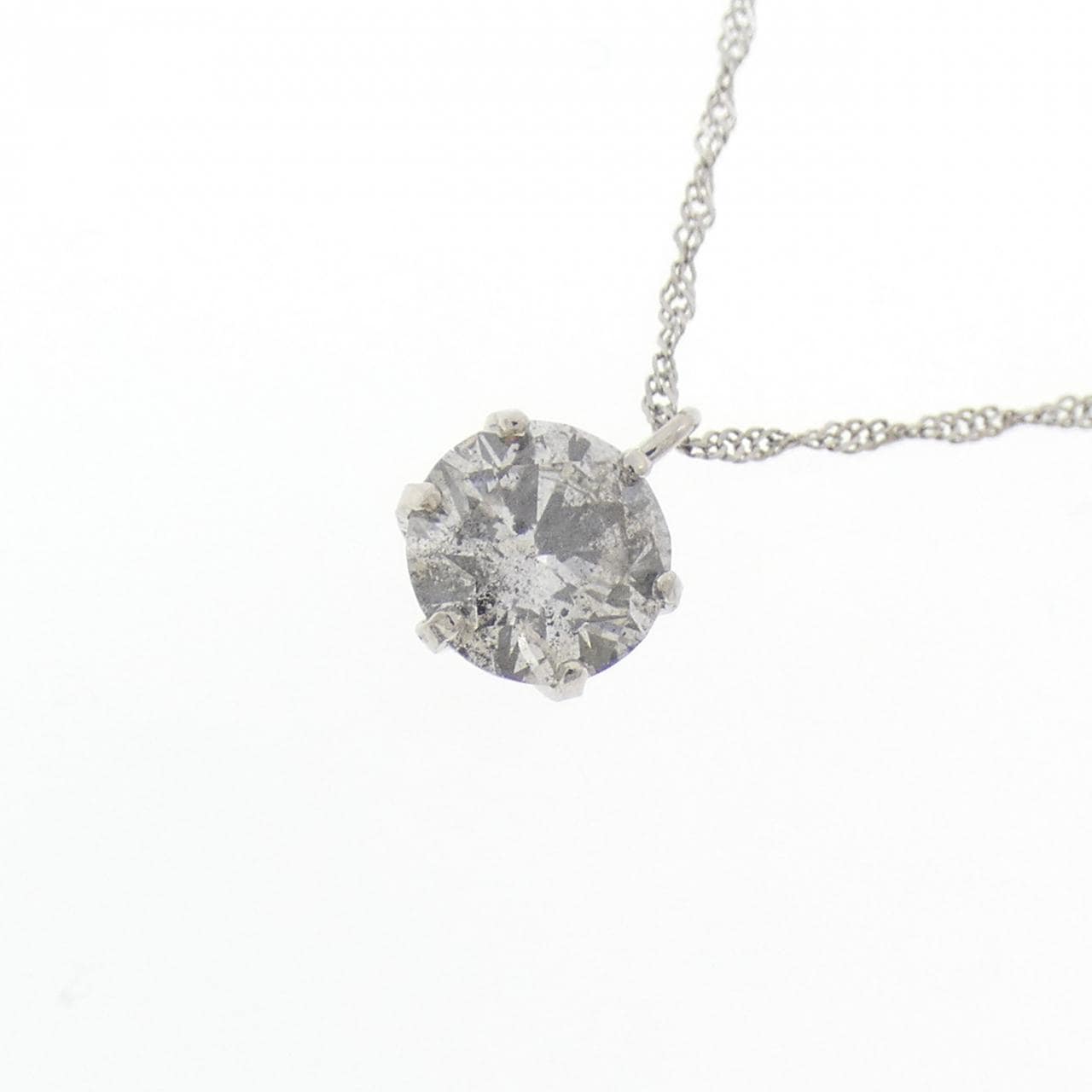 PT999/PT850 ソリティア ダイヤモンド ネックレス 0.4CT
