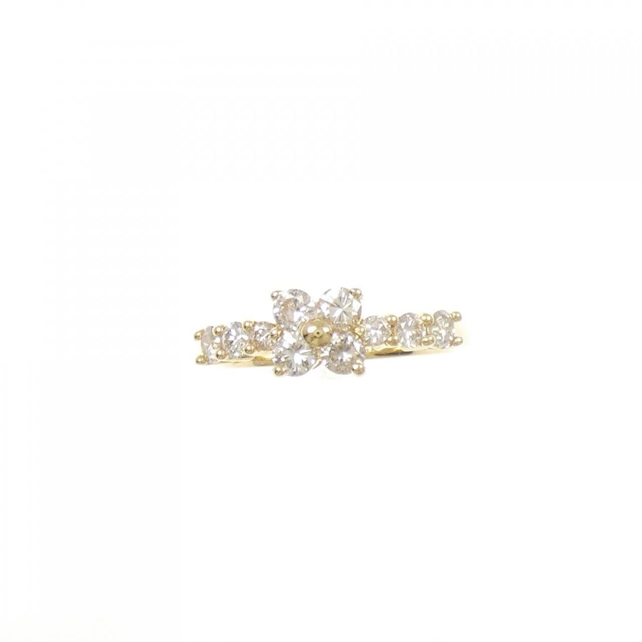 K18YG フラワー ダイヤモンド リング 0.71CT
