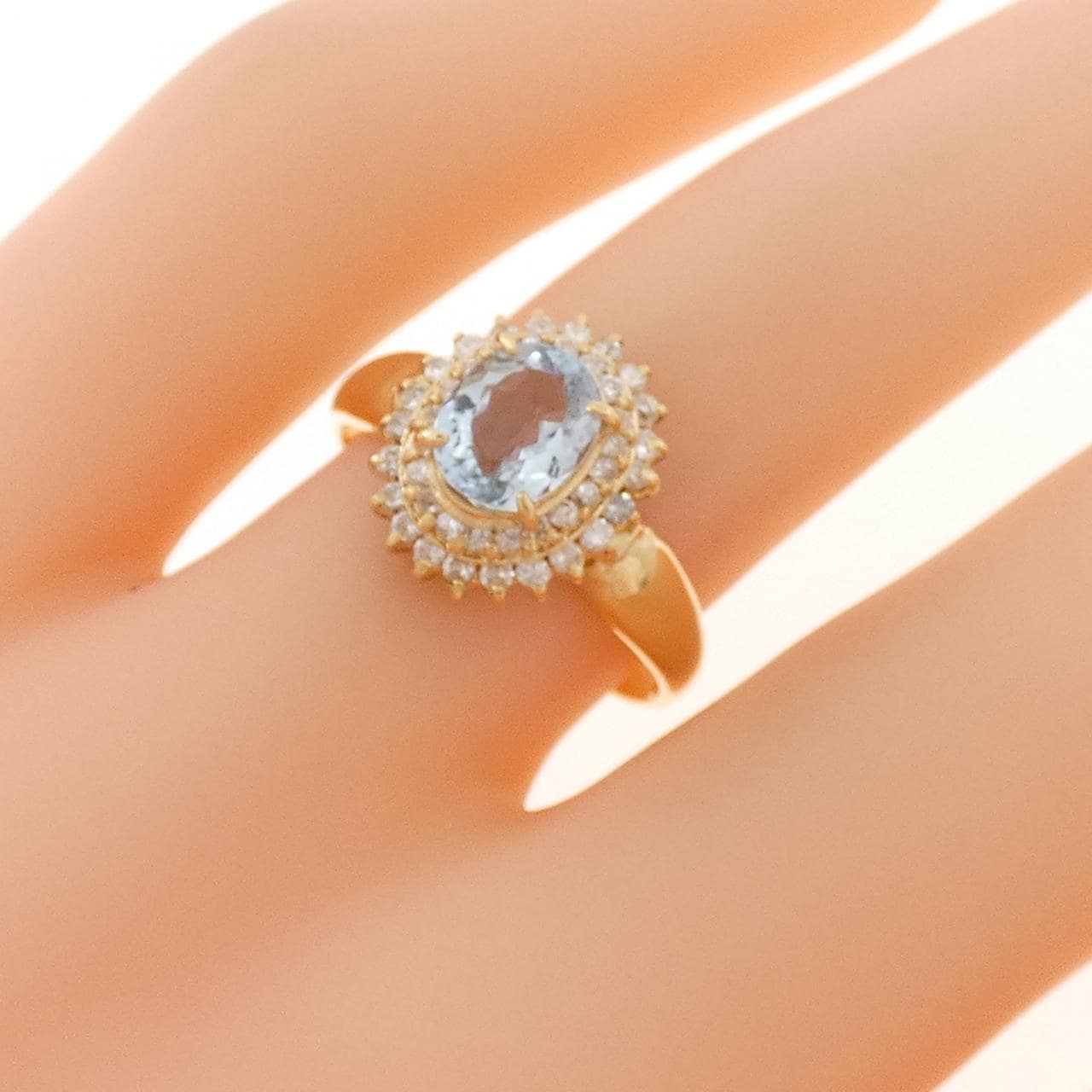 K18YG アクアマリン リング 0.80CT