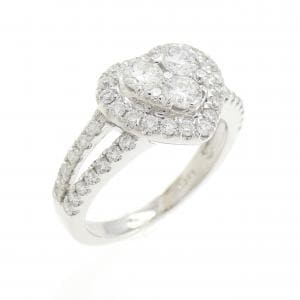 750WG ハート ダイヤモンド リング 0.96CT