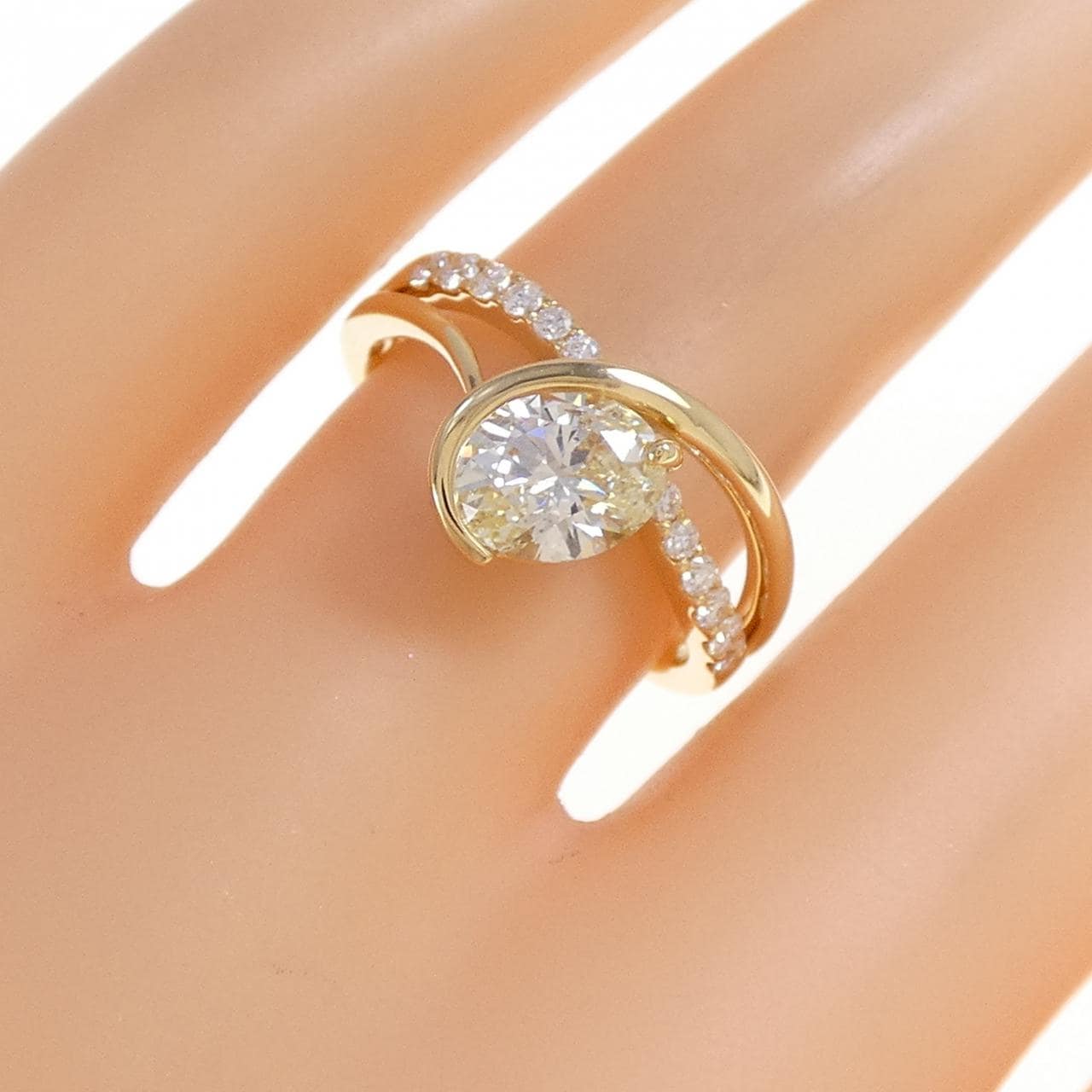 [Remake] K18YG Diamond Ring 1.014CT VLY SI2 Oval Cut