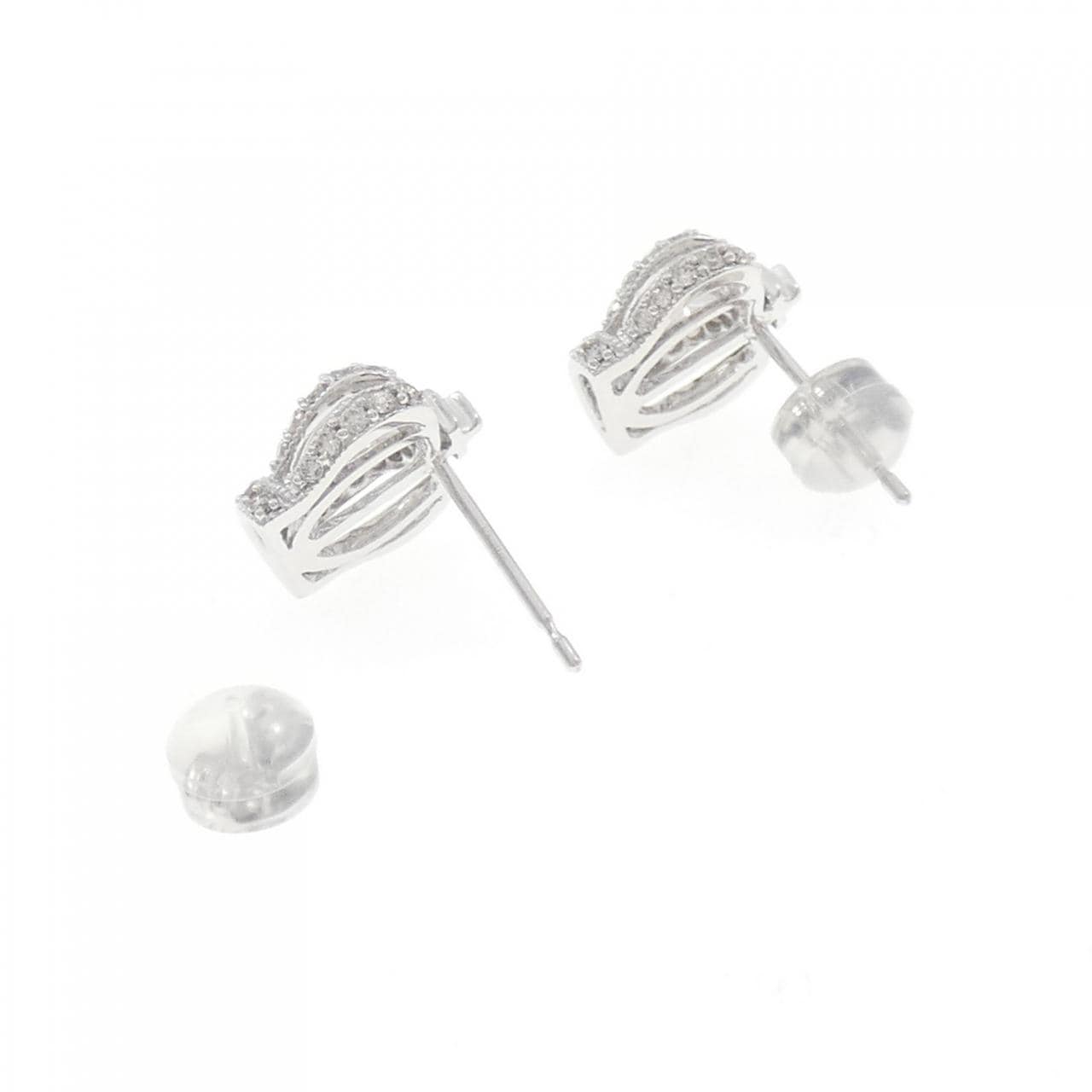 K18WG クラウン ダイヤモンド ピアス