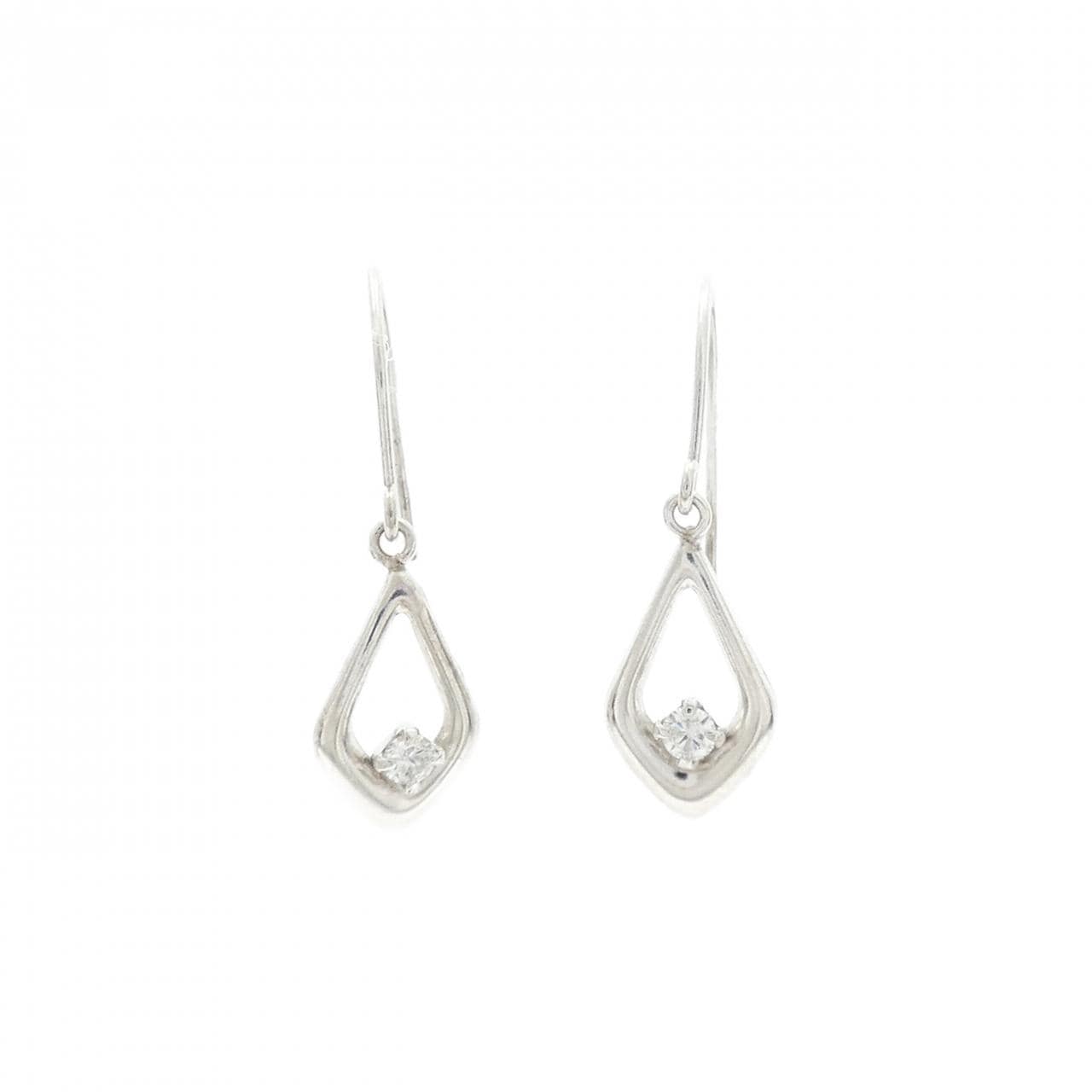 K18WG ダイヤモンド ピアス 0.06CT