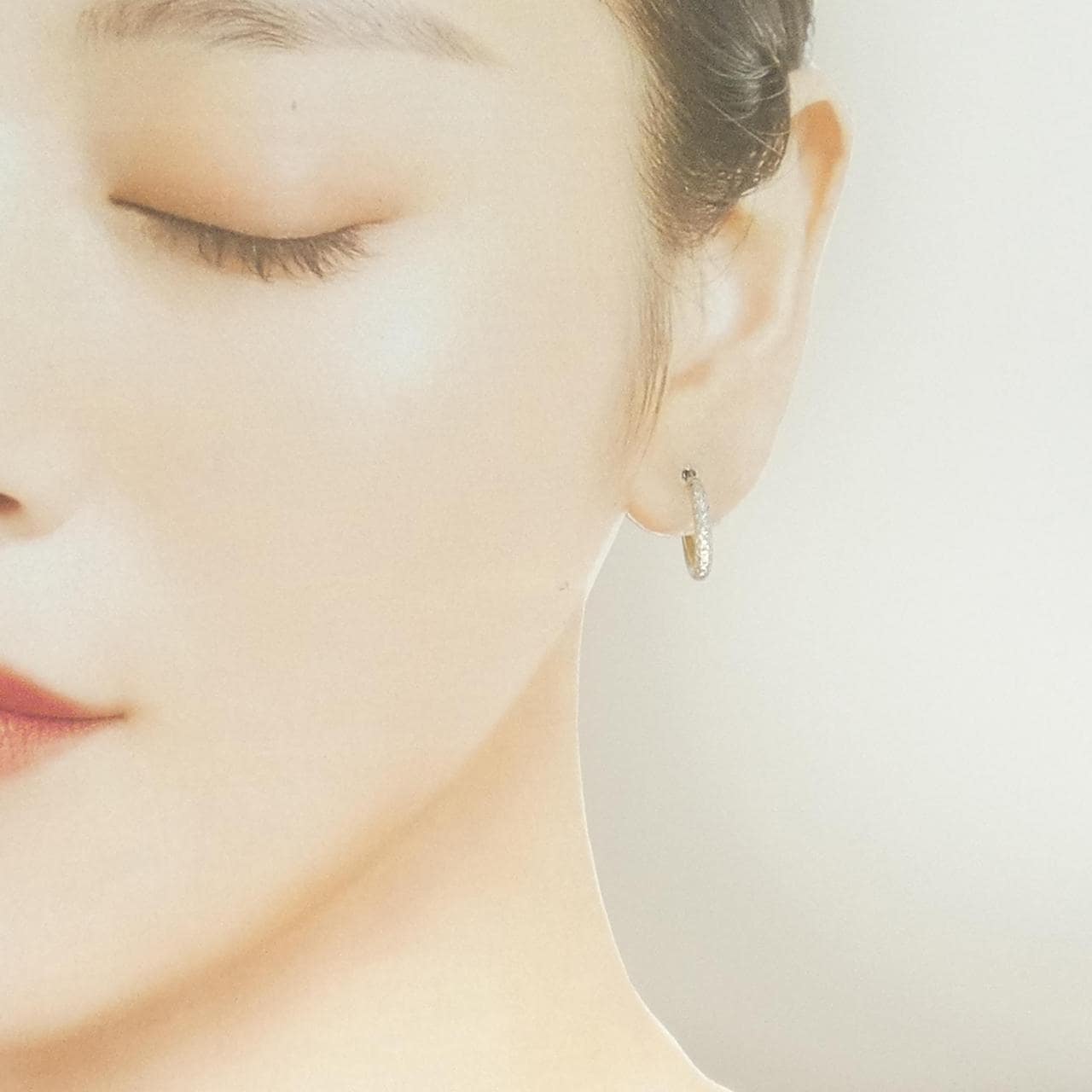 K14YG/K14WG フープ ピアス 片耳