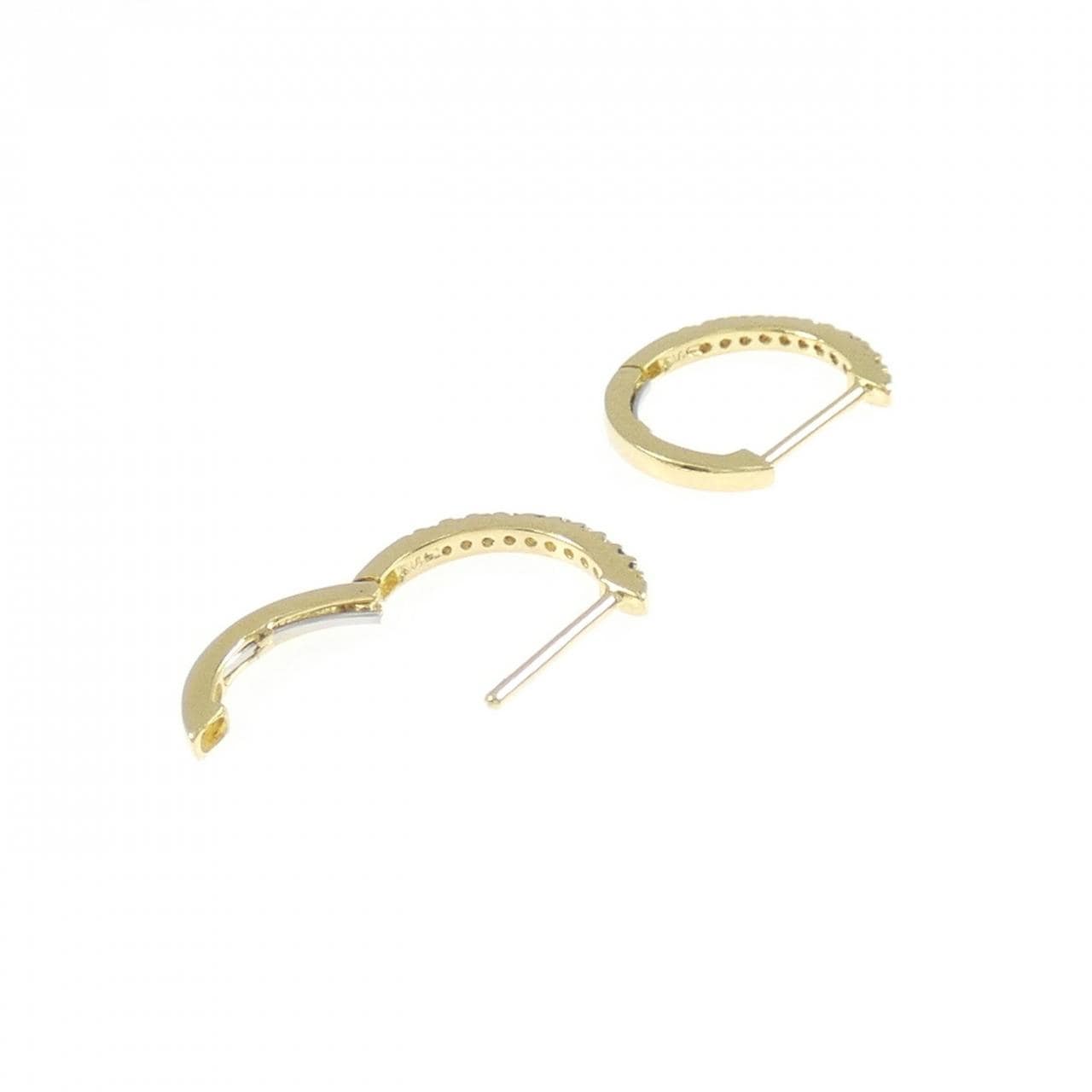 K18YG ダイヤモンド フープ ピアス 0.10CT
