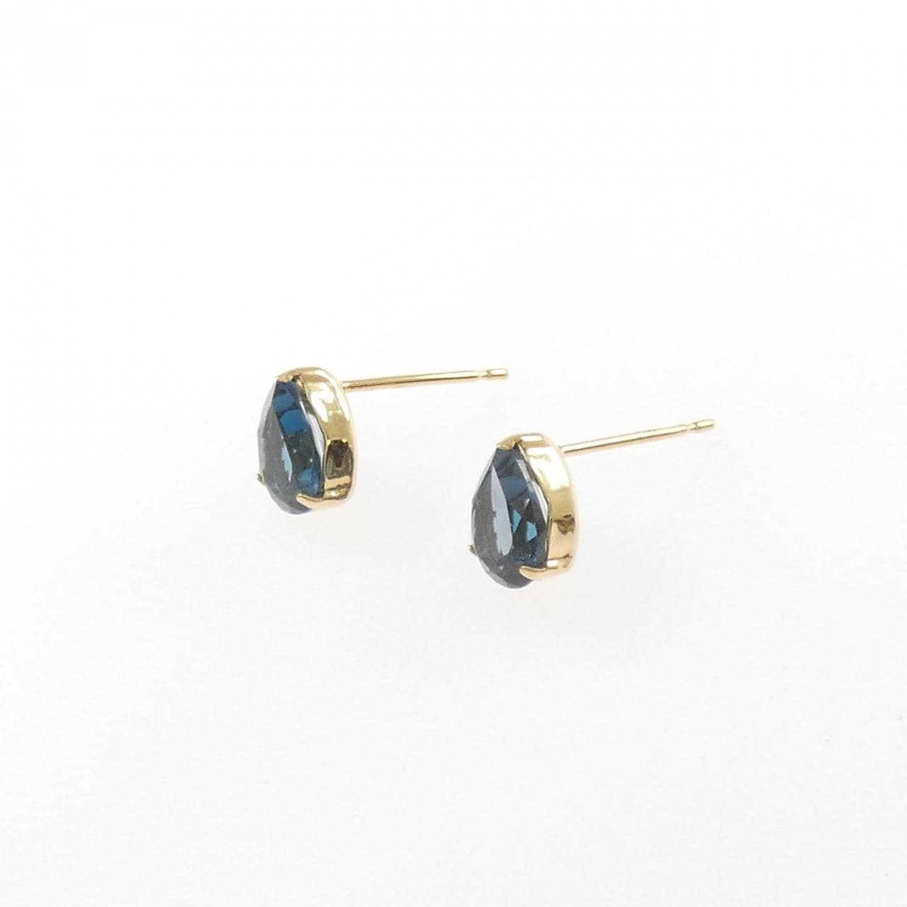 K18YG ブルートパーズ ピアス 1.60CT