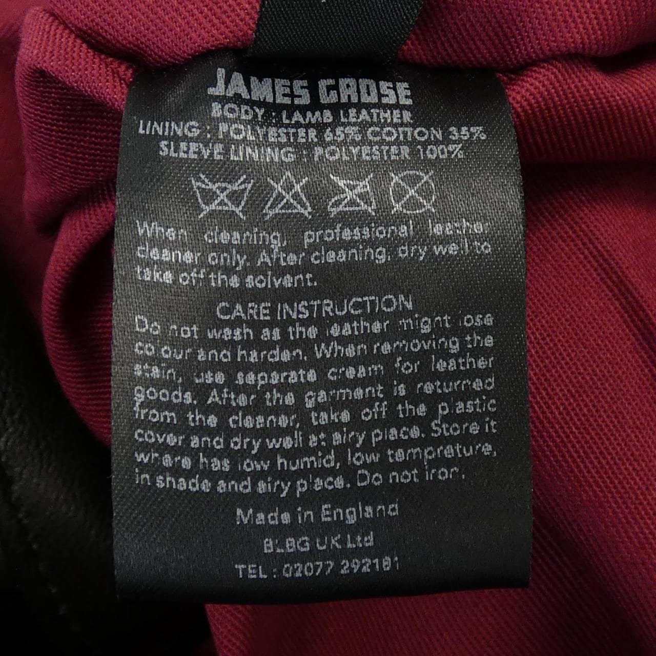 ジェームスグロス JAMES GROSE レザーライダースジャケット