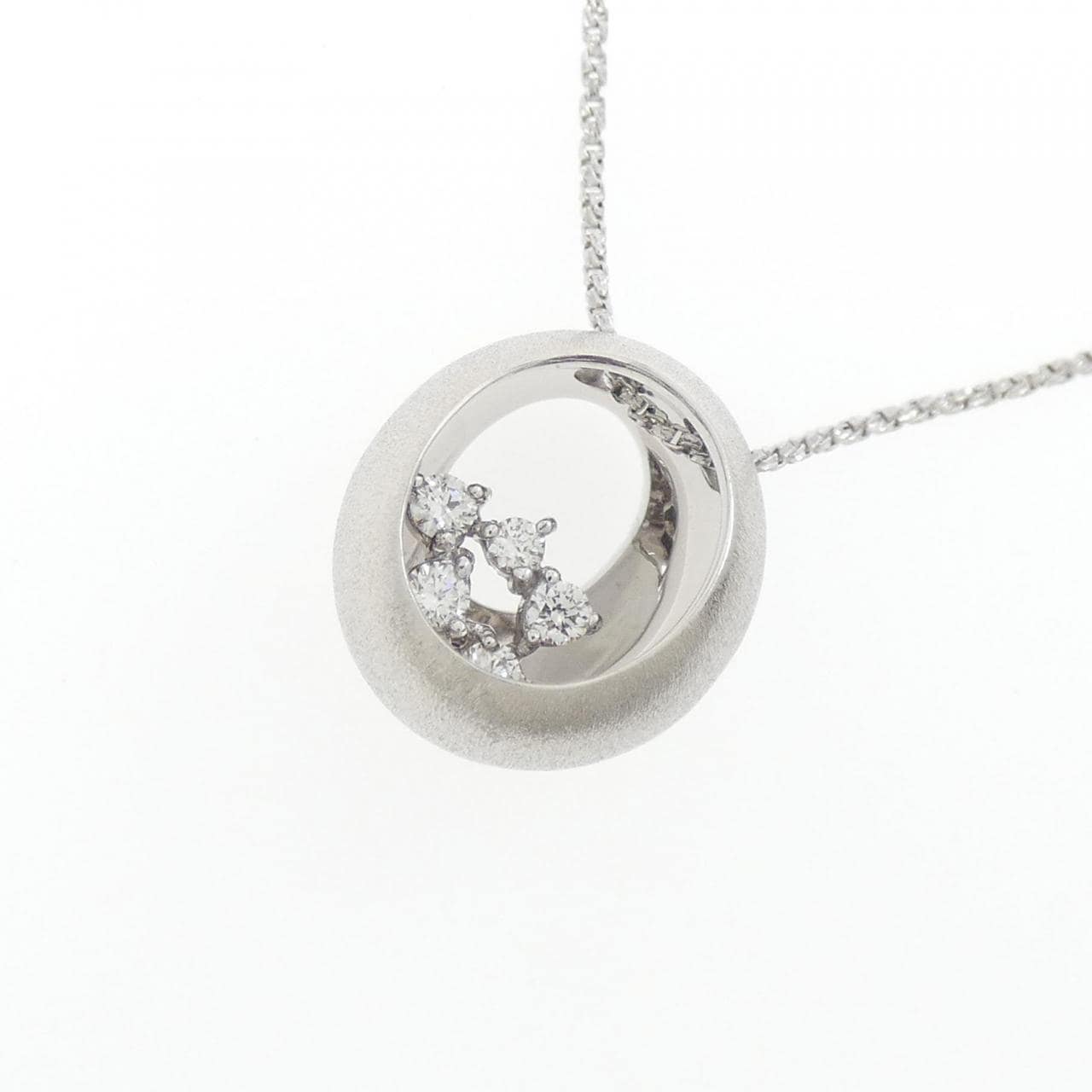 K18WG ダイヤモンド ネックレス 0.11CT