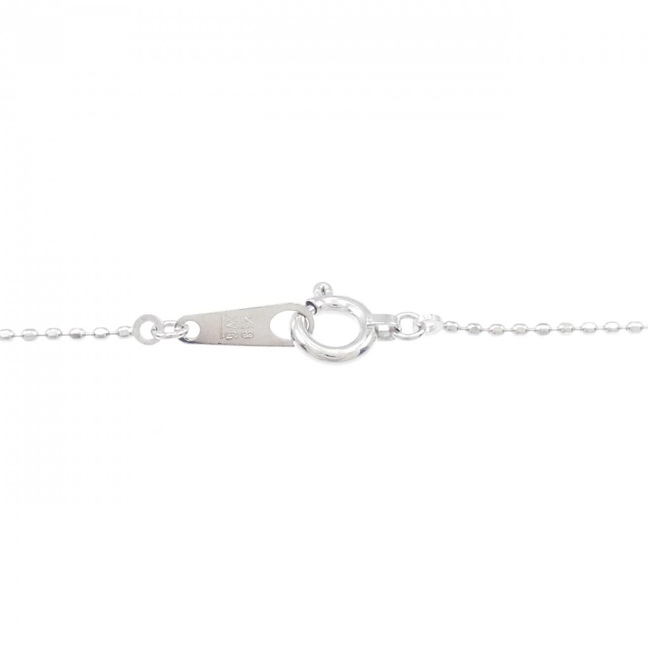 K18WG スリーストーン ダイヤモンド ネックレス 0.40CT