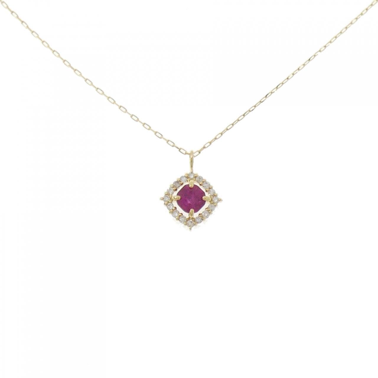 【新品】K18YG ルビー ネックレス 0.25CT
