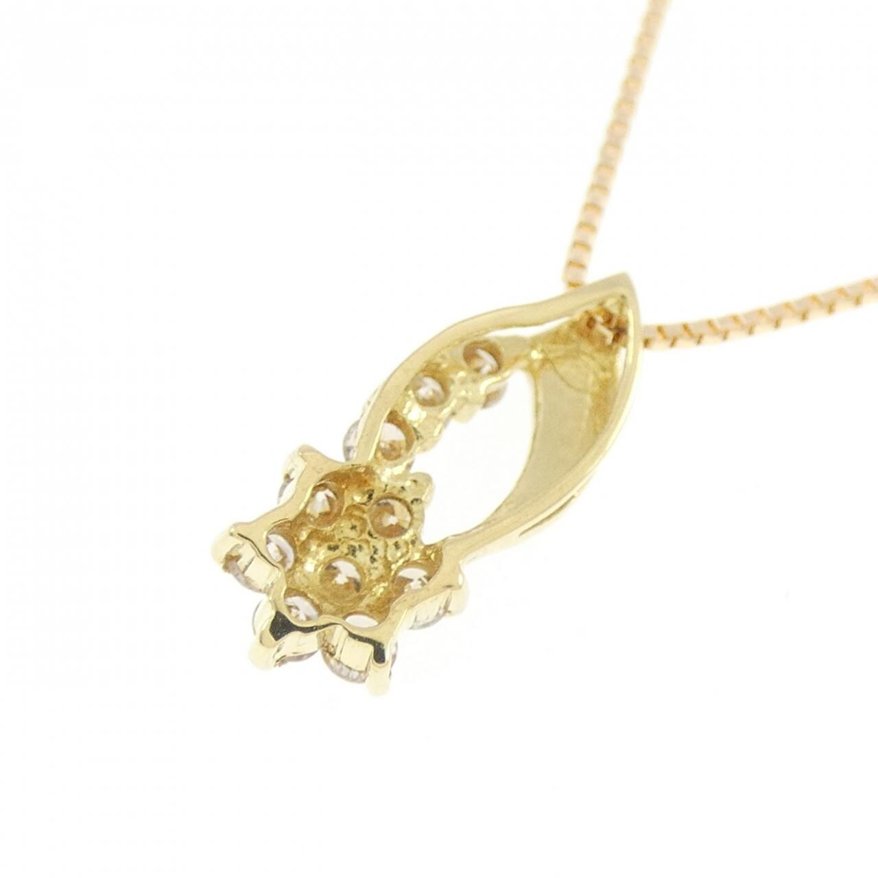 K18YG 花朵鑽石項鍊 0.20CT