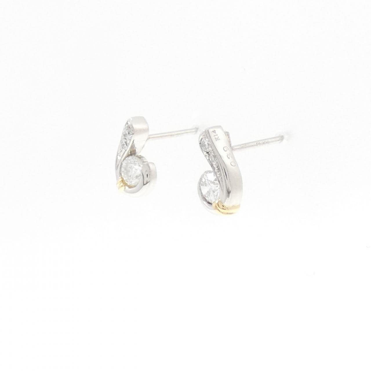 PT900/K14YG ダイヤモンド ピアス 0.39CT