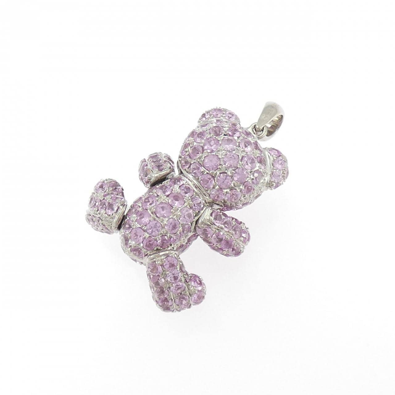 750WG ベア サファイヤ ペンダント 5.37CT