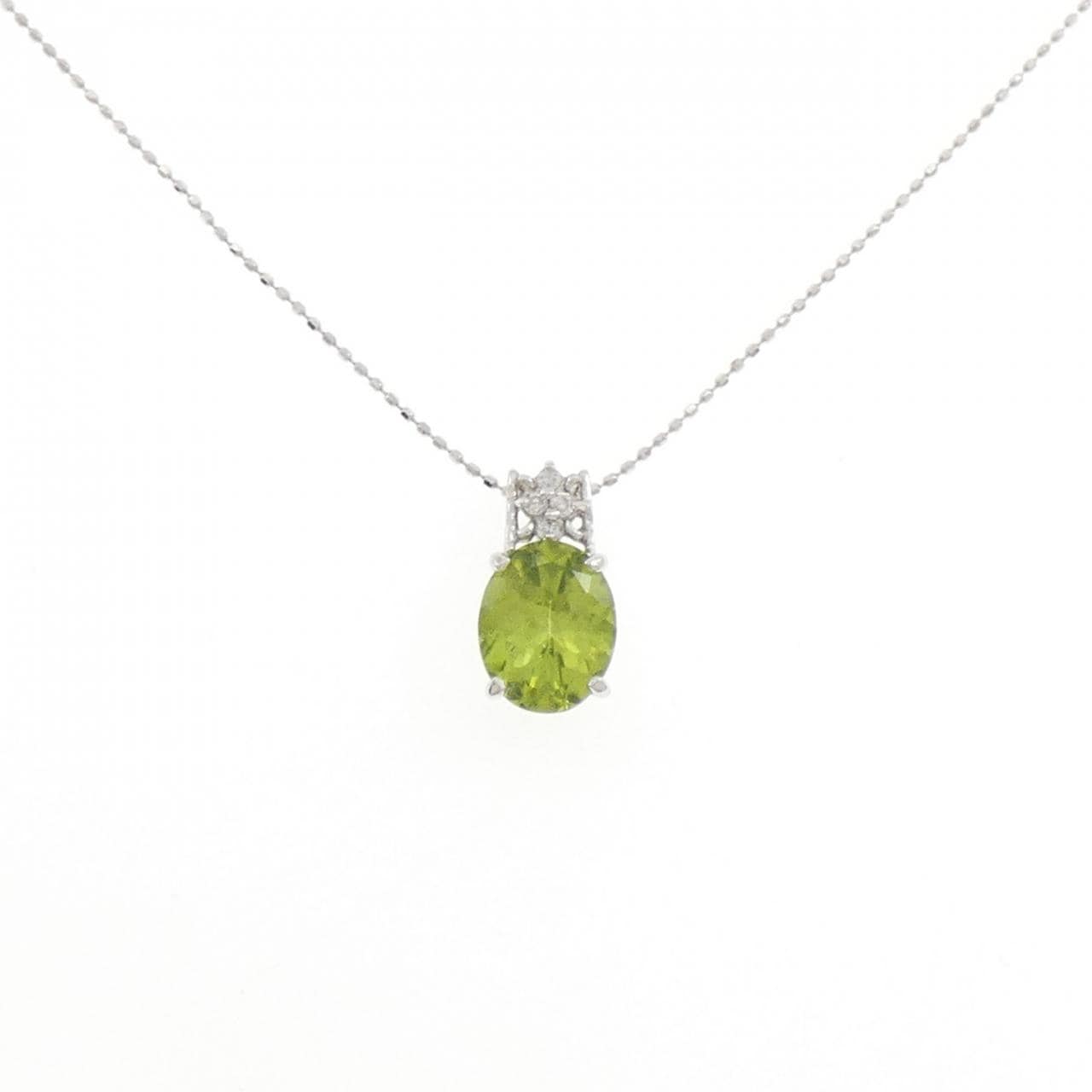 K18WG/750WG ペリドット ネックレス 2.46CT