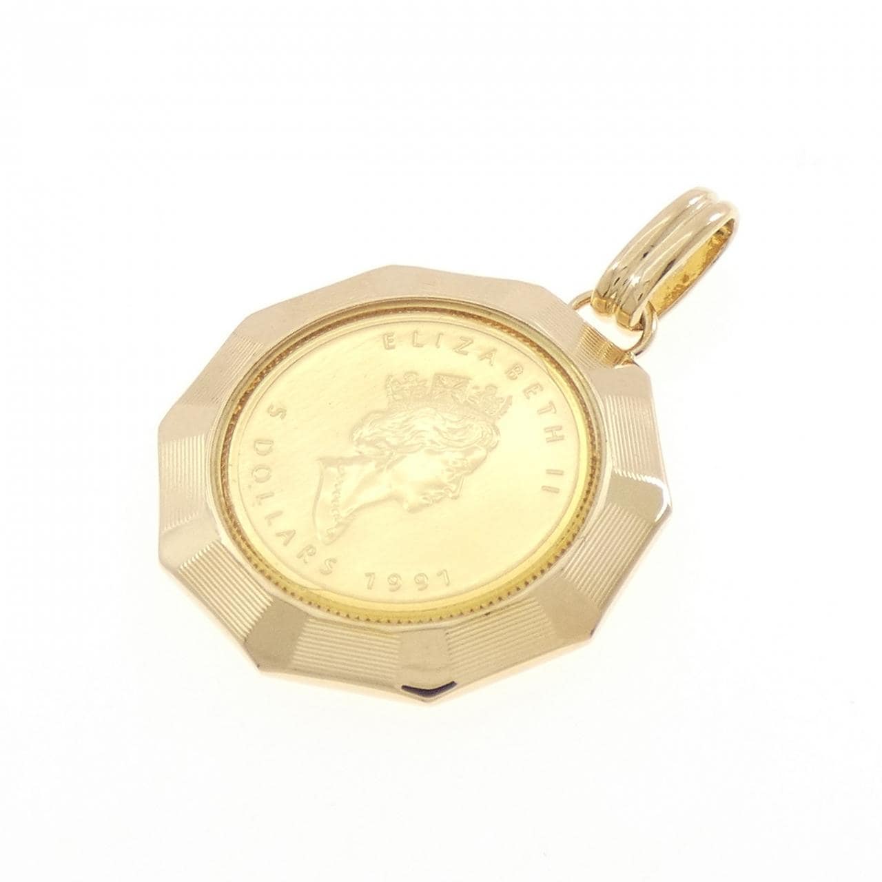 K18YG(枠) コイン ペンダント