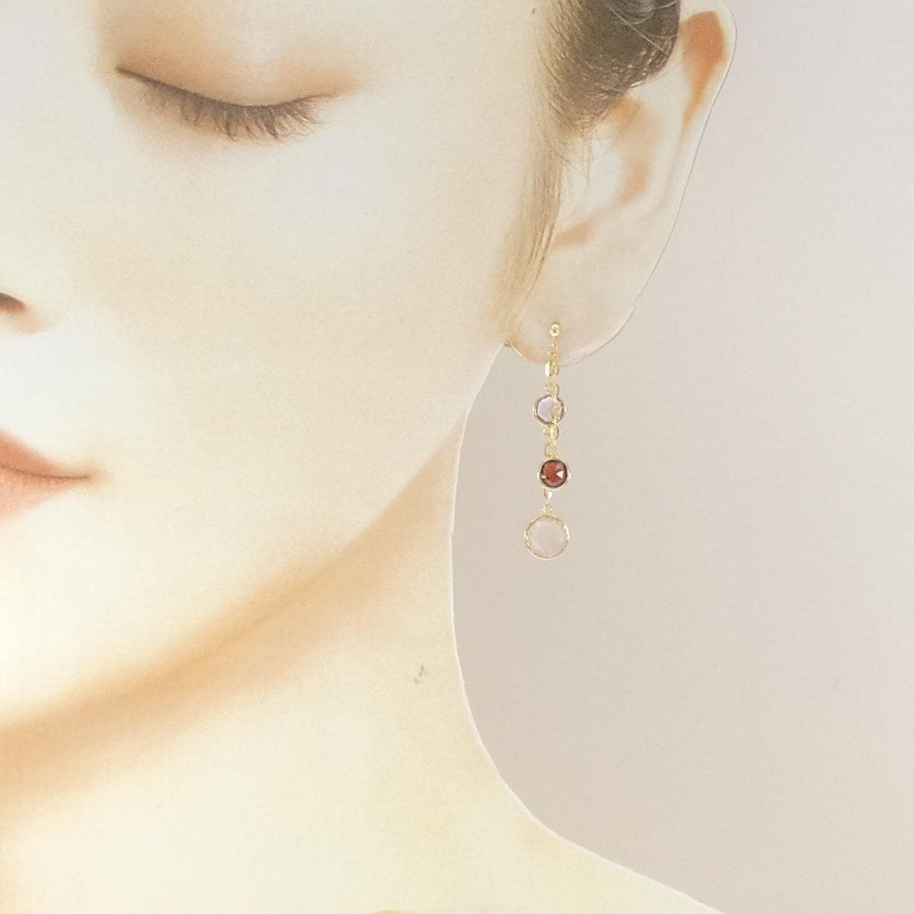 K18YG カラーストーン ピアス