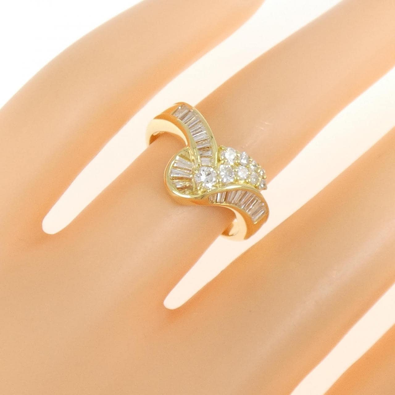 K18YG ダイヤモンド リング 0.75CT