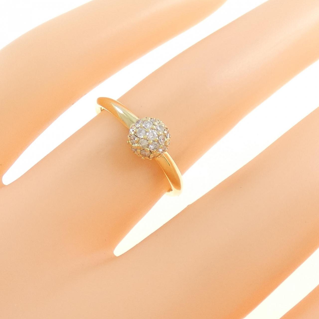 K18YG パヴェ ダイヤモンド リング 0.19CT