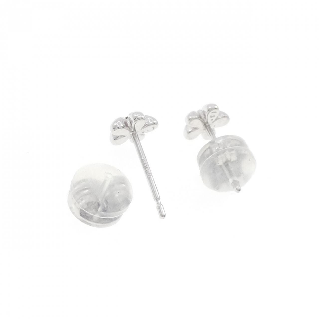 K18WG Flower Diamond Earrings 0.02CT