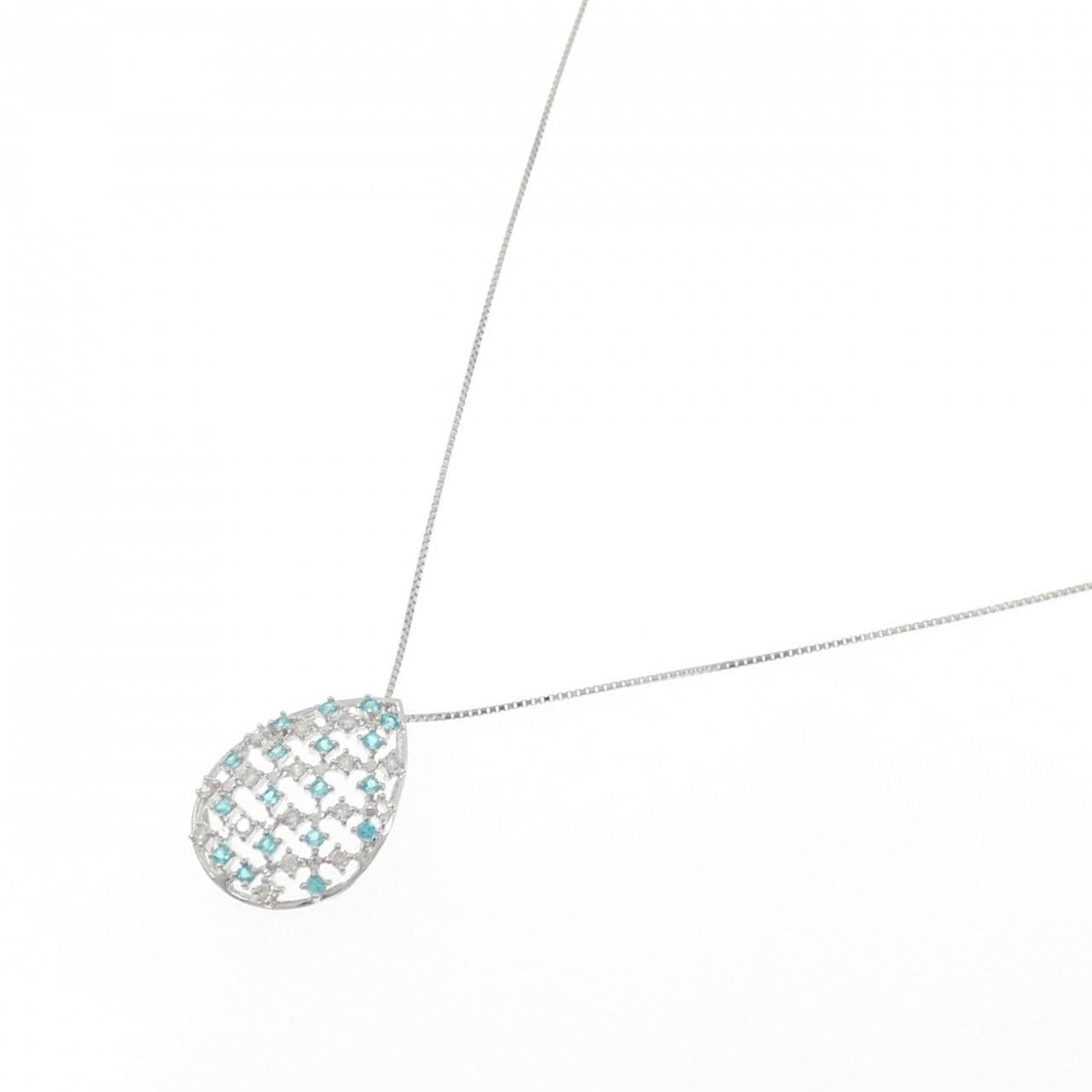 K18WG パライバトルマリン ネックレス 0.43CT