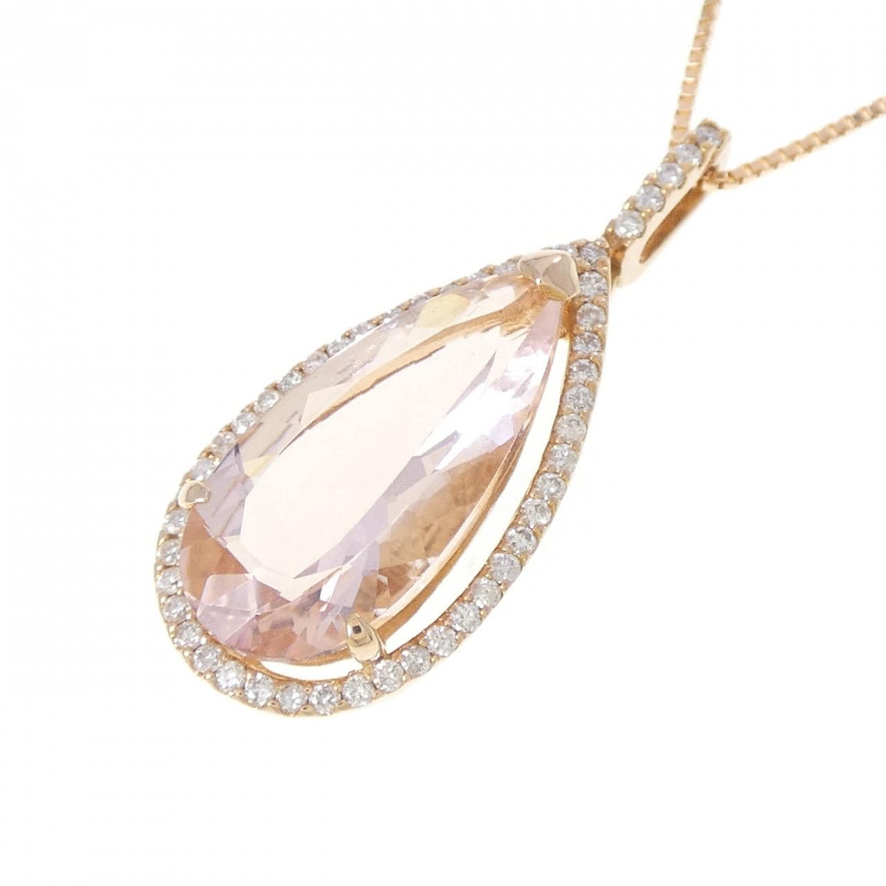 K18PG モルガナイト ネックレス 3.88CT