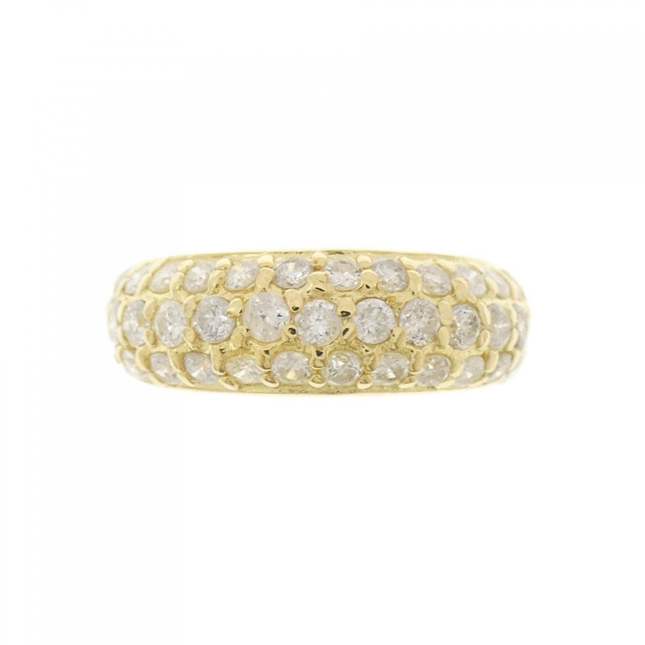 K18YG パヴェ ダイヤモンド ピンキーリング 1.00CT