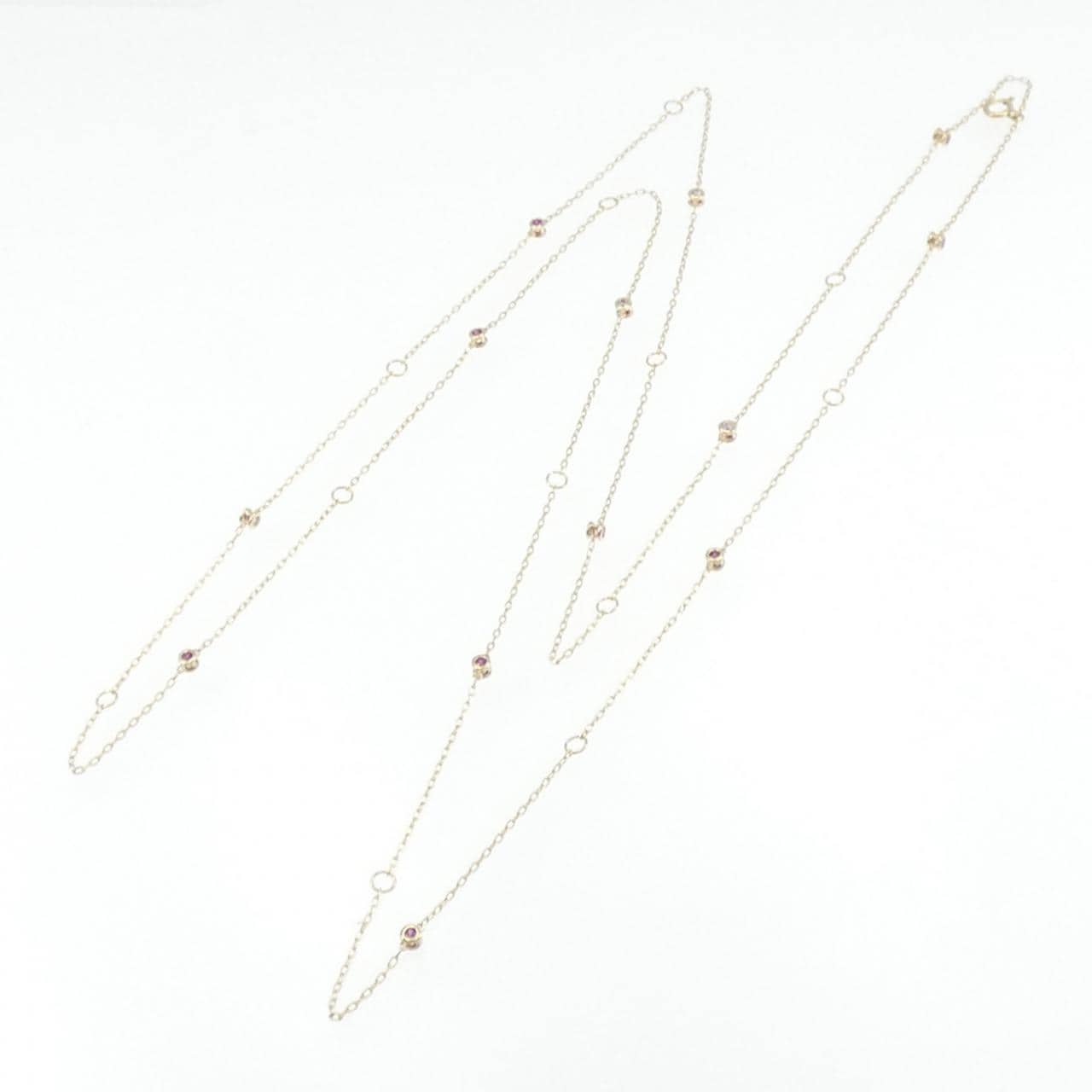K10YG 2WAY ルビー ネックレス 0.30CT