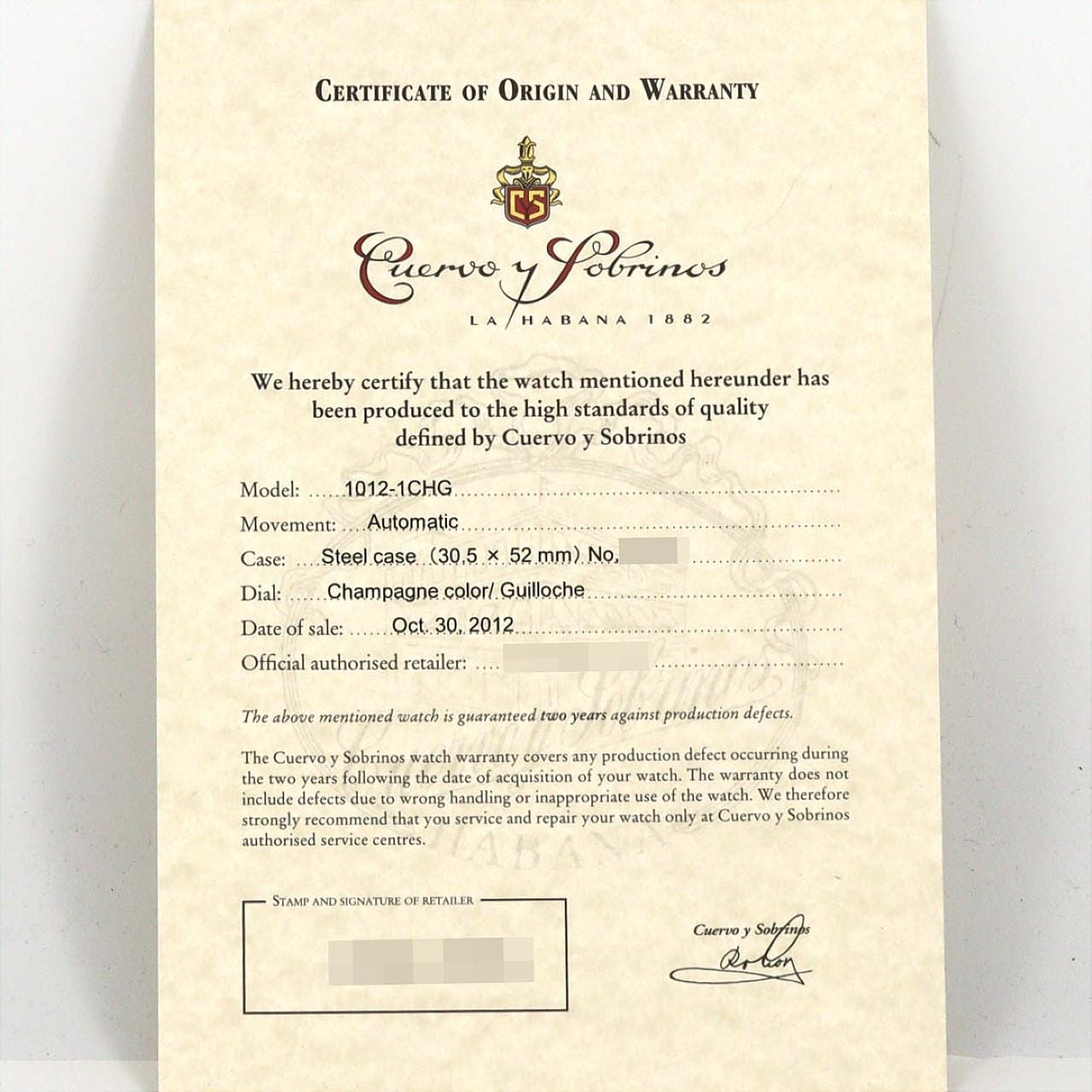 【ノーメンテナンス還元価格】クエルボイソブリノス プロミネンテソロテンポデイト A1012/1012-1CHG SS 自動巻