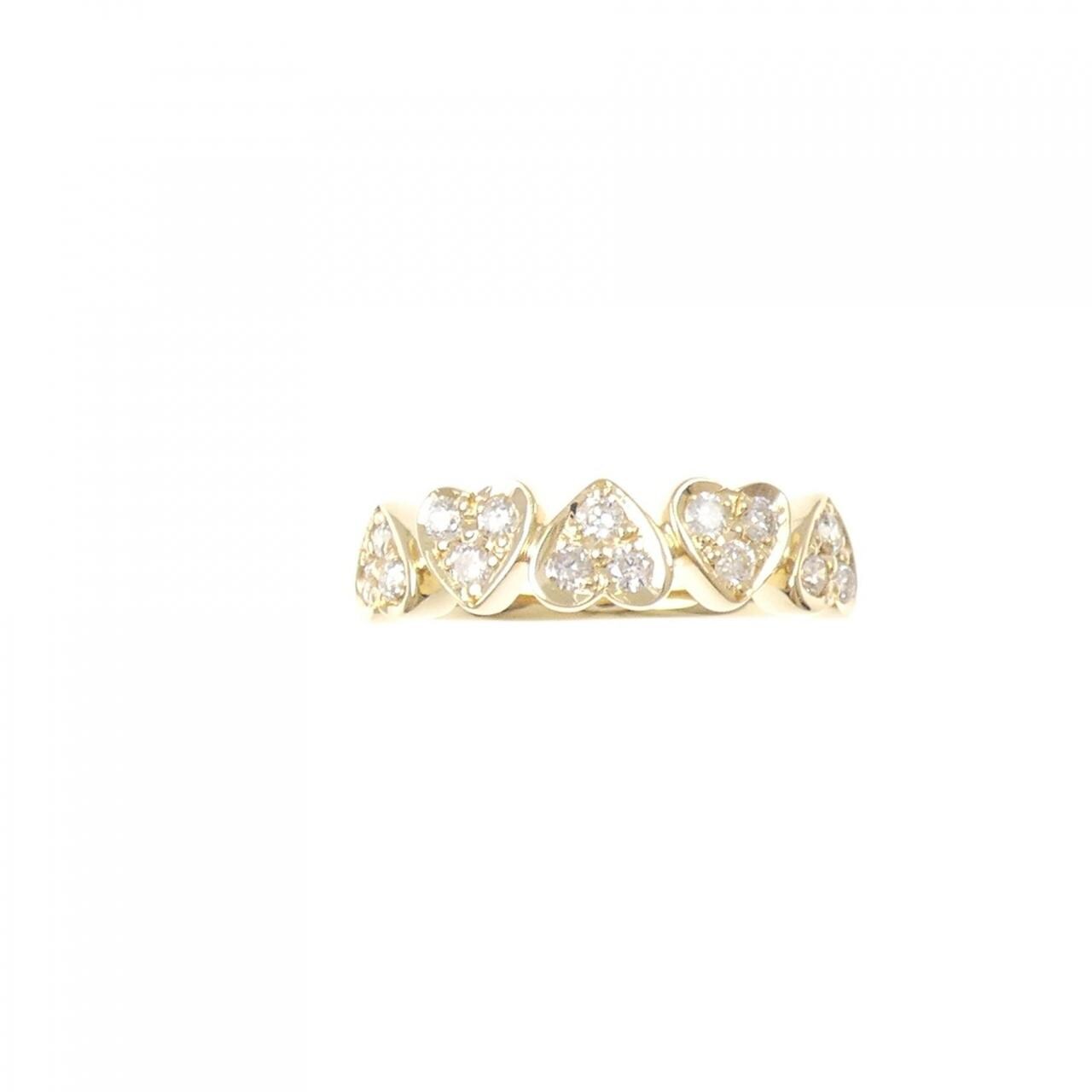 K18YG ハート ダイヤモンド リング 0.35CT